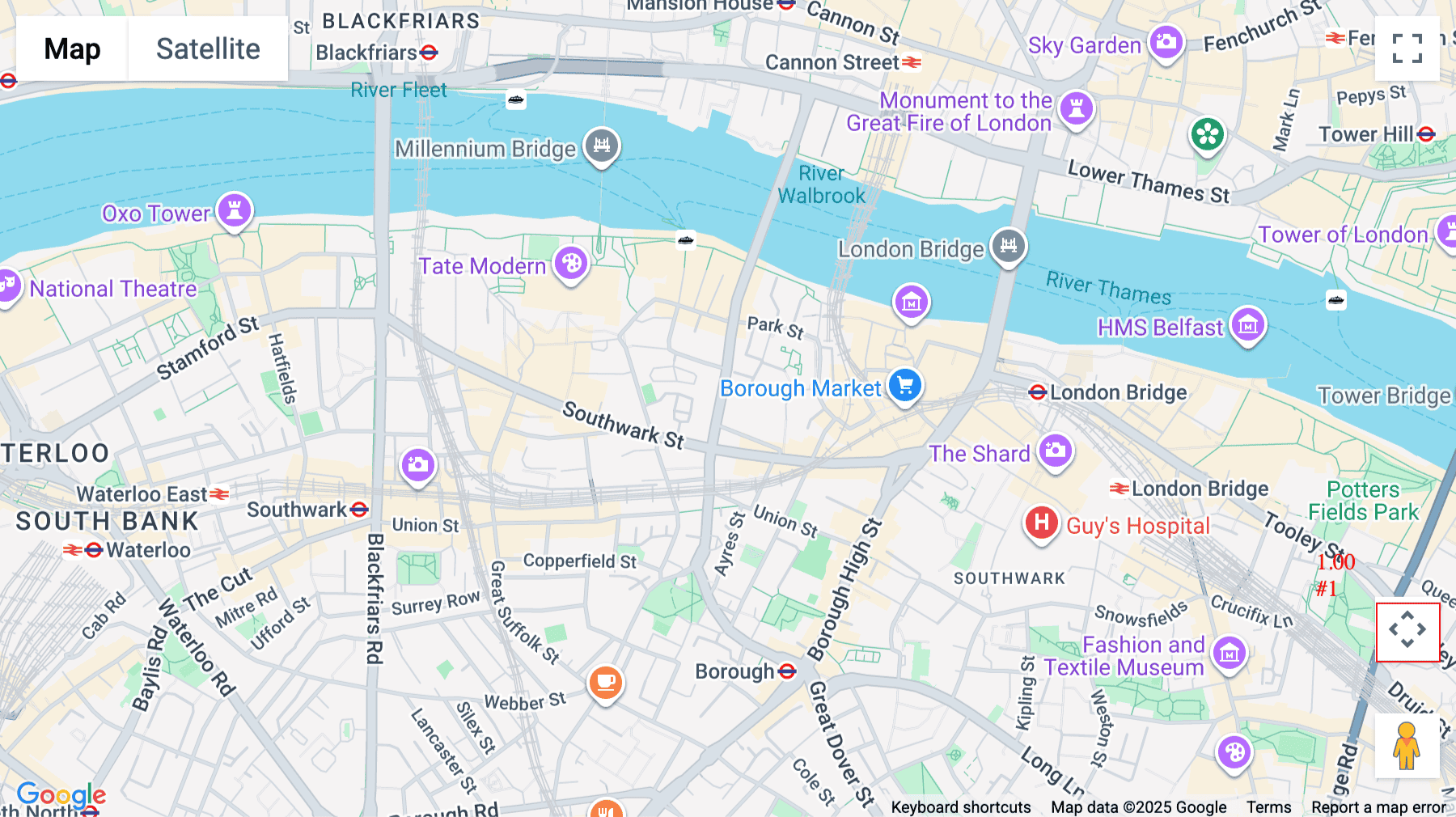 Click for interative map of 49 Southwark Bridge Road, Southwark, London