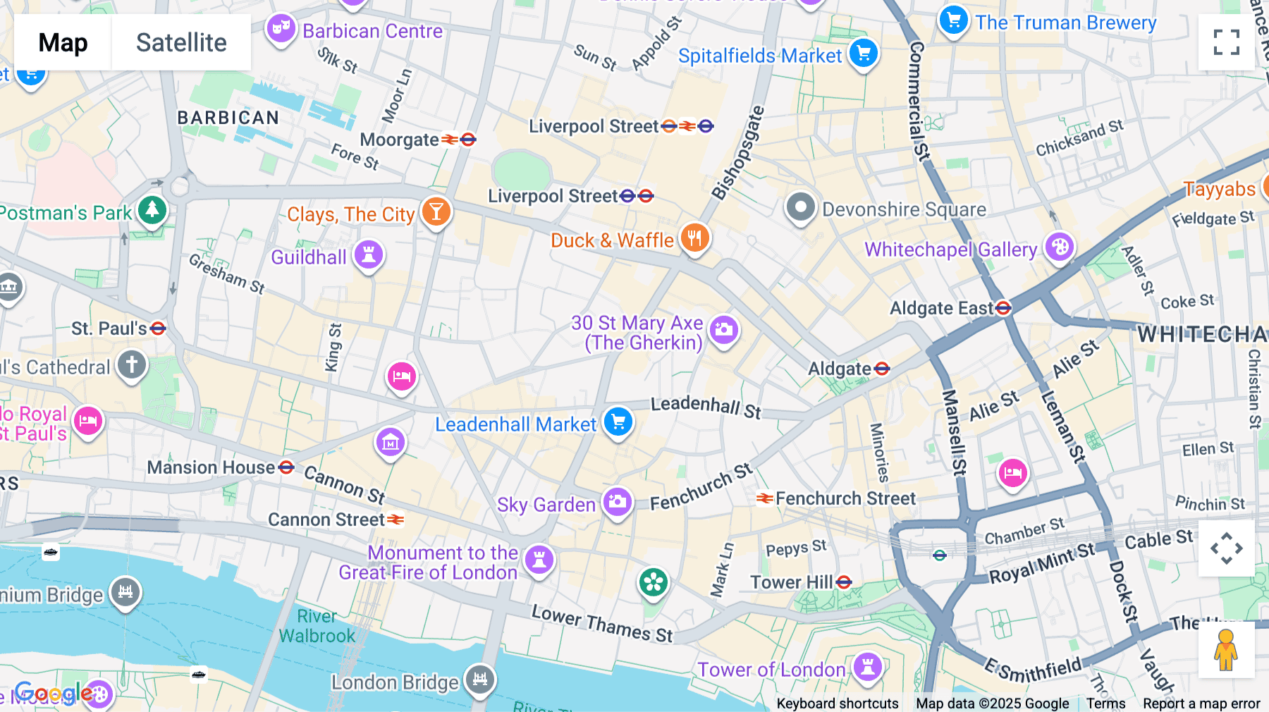 Click for interative map of 22 Bishopsgate, London, Financial District, London