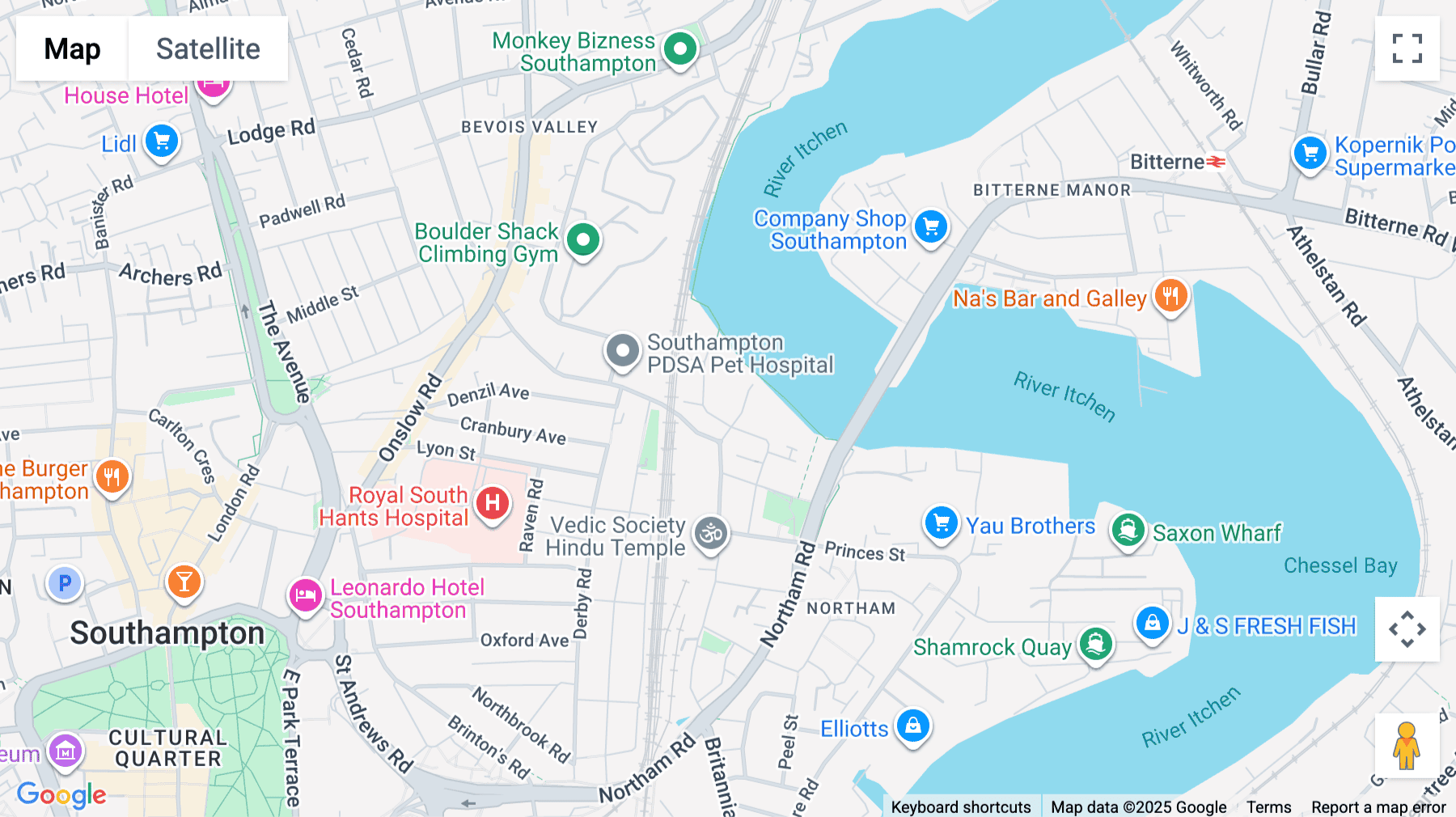 Click for interative map of Fairways House, Mount Pleasant Road , Southampton Hampshire SO14 0QB, Southampton