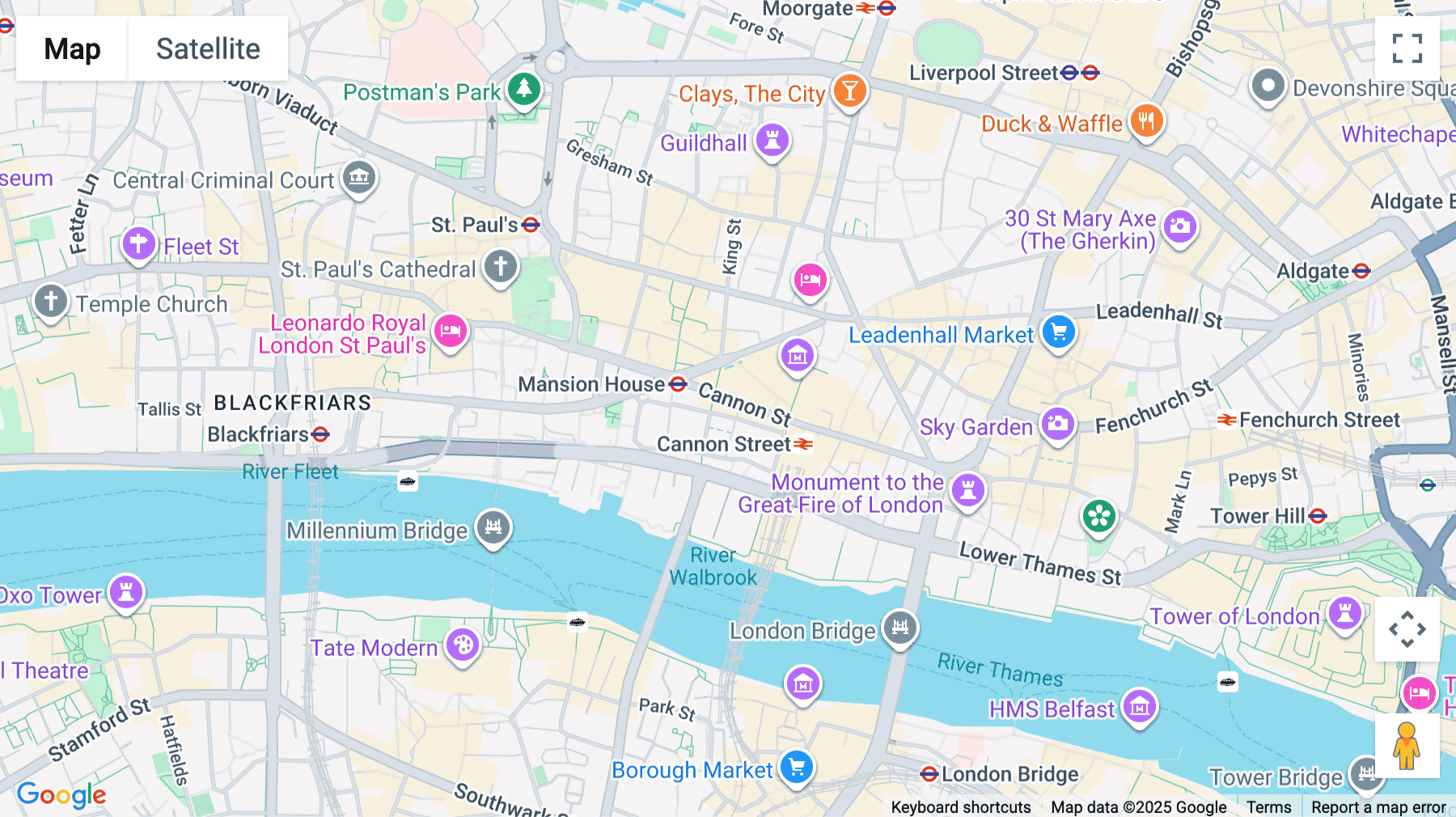 Click for interative map of 60 Cannon Street, London, London