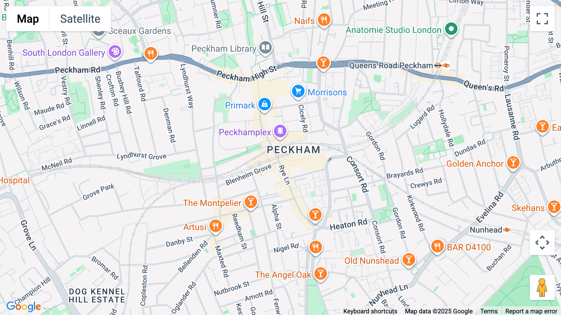 Click for interative map of 133a Rye Lane, London, London