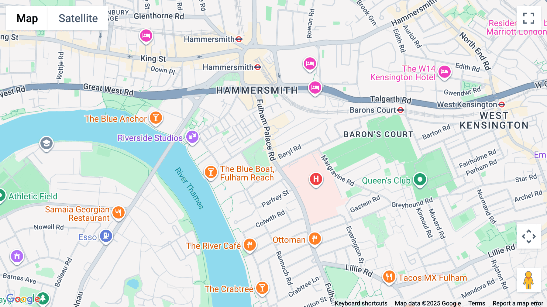 Click for interative map of Lower Ground Floor Office, 109-111 Fulham Palace Road, Hammersmith, London, London