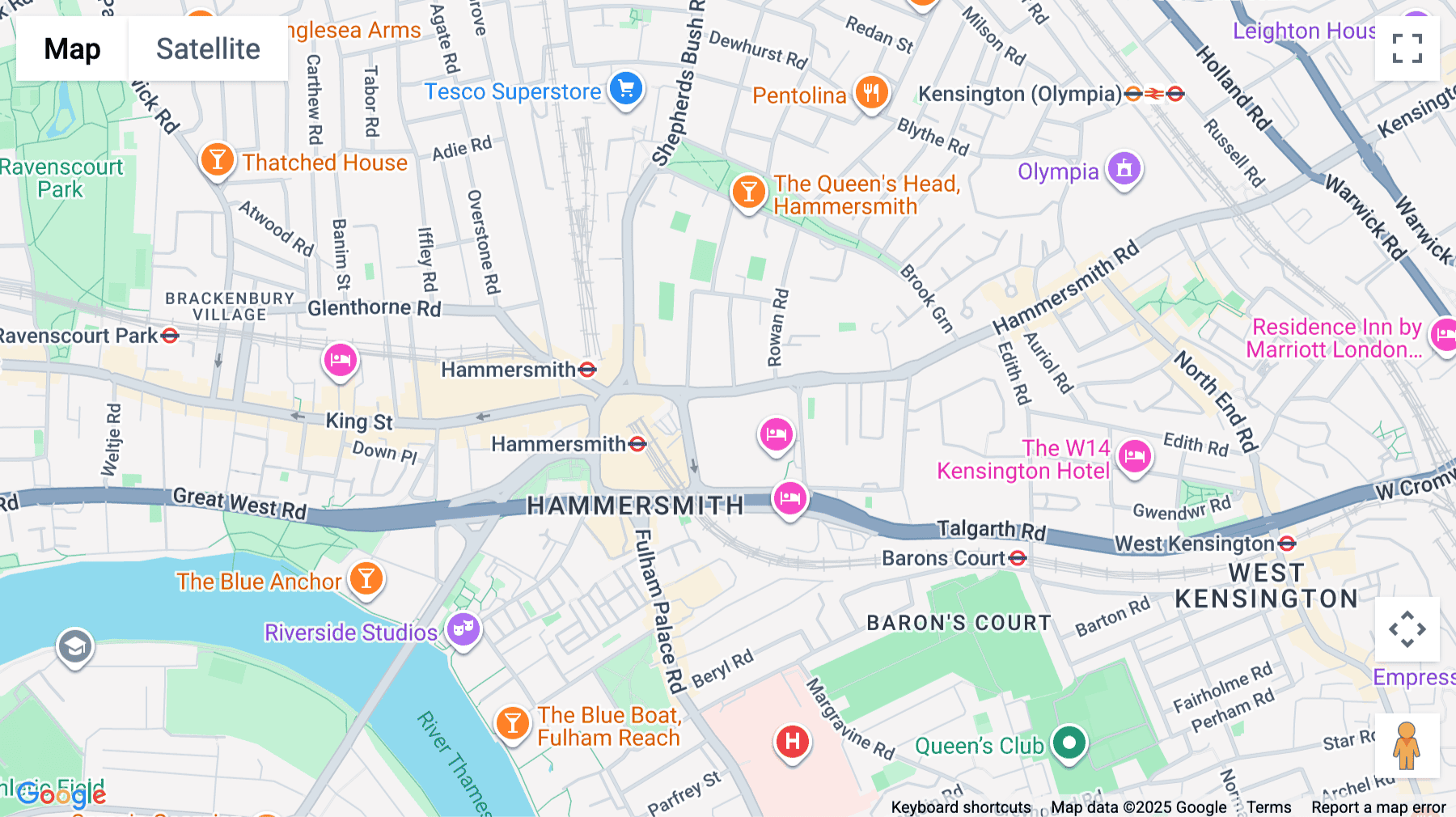 Click for interative map of 245 Hammersmith Road, London, Hammersmith, London