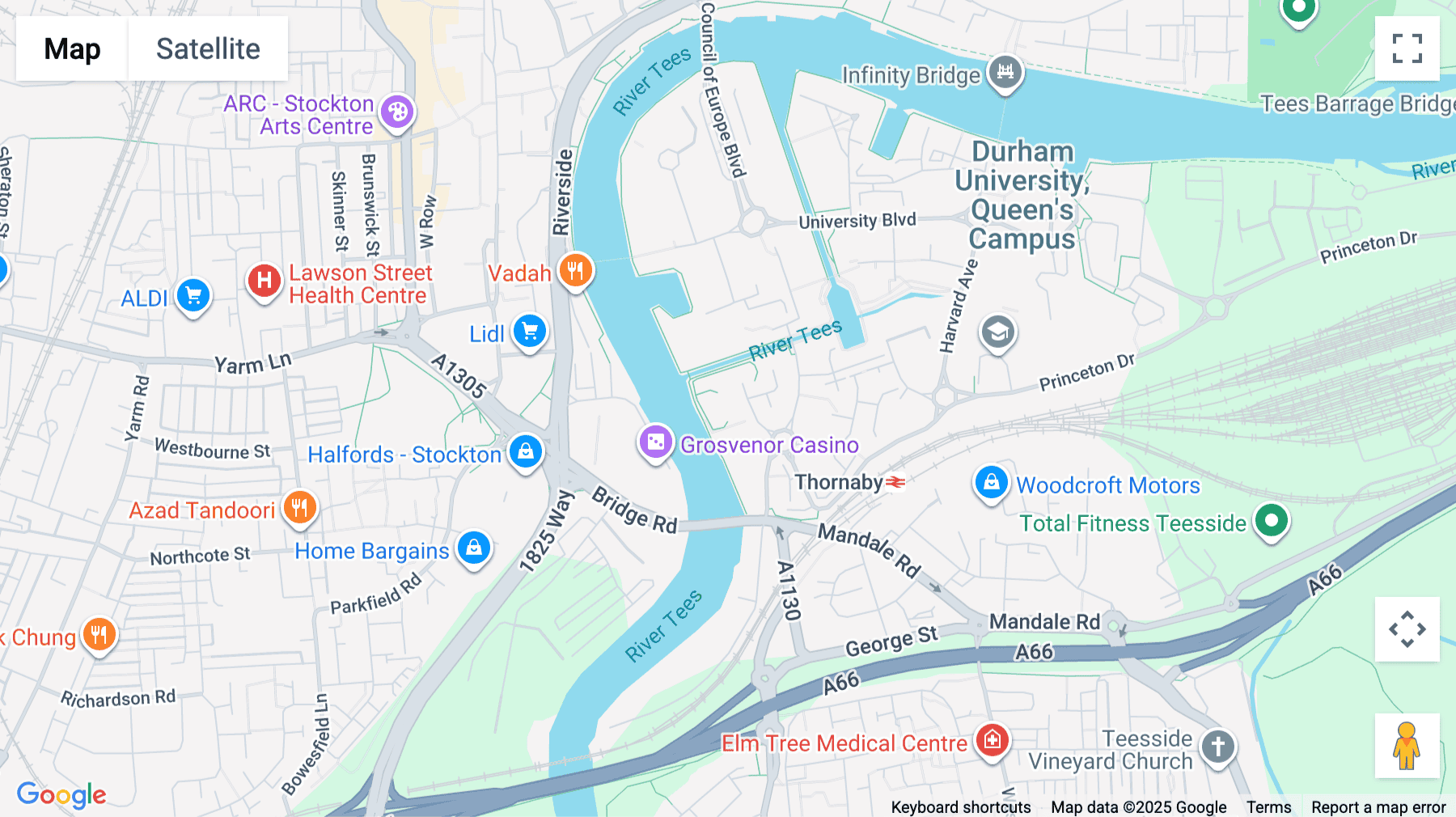 Click for interative map of Richard House, Sorbonne Close, Thornaby, Stockton-on-Tees