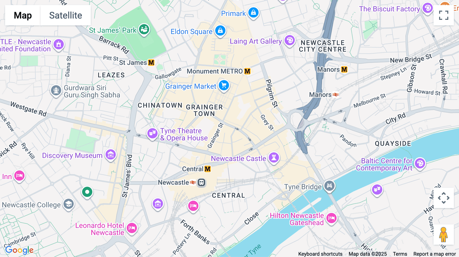 Click for interative map of HiveTree, 9 Bigg Market, Central Buildings, Newcastle