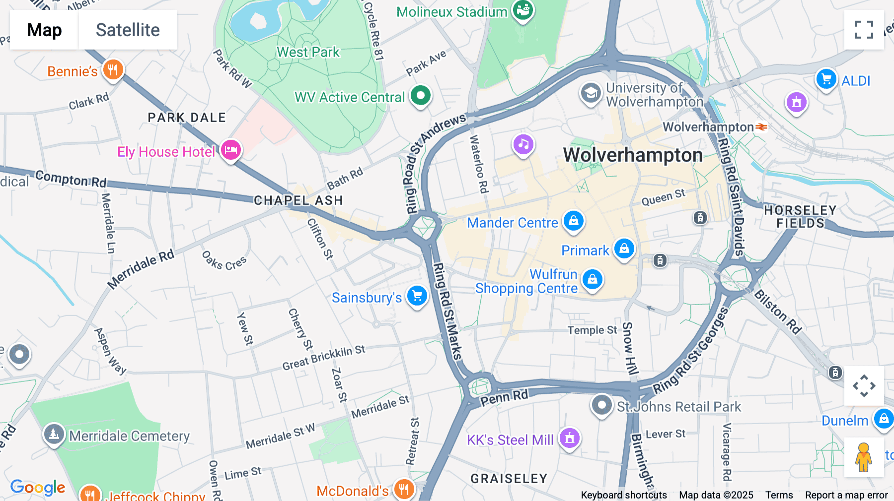 Click for interative map of 84 Salop Street, Wolverhampton