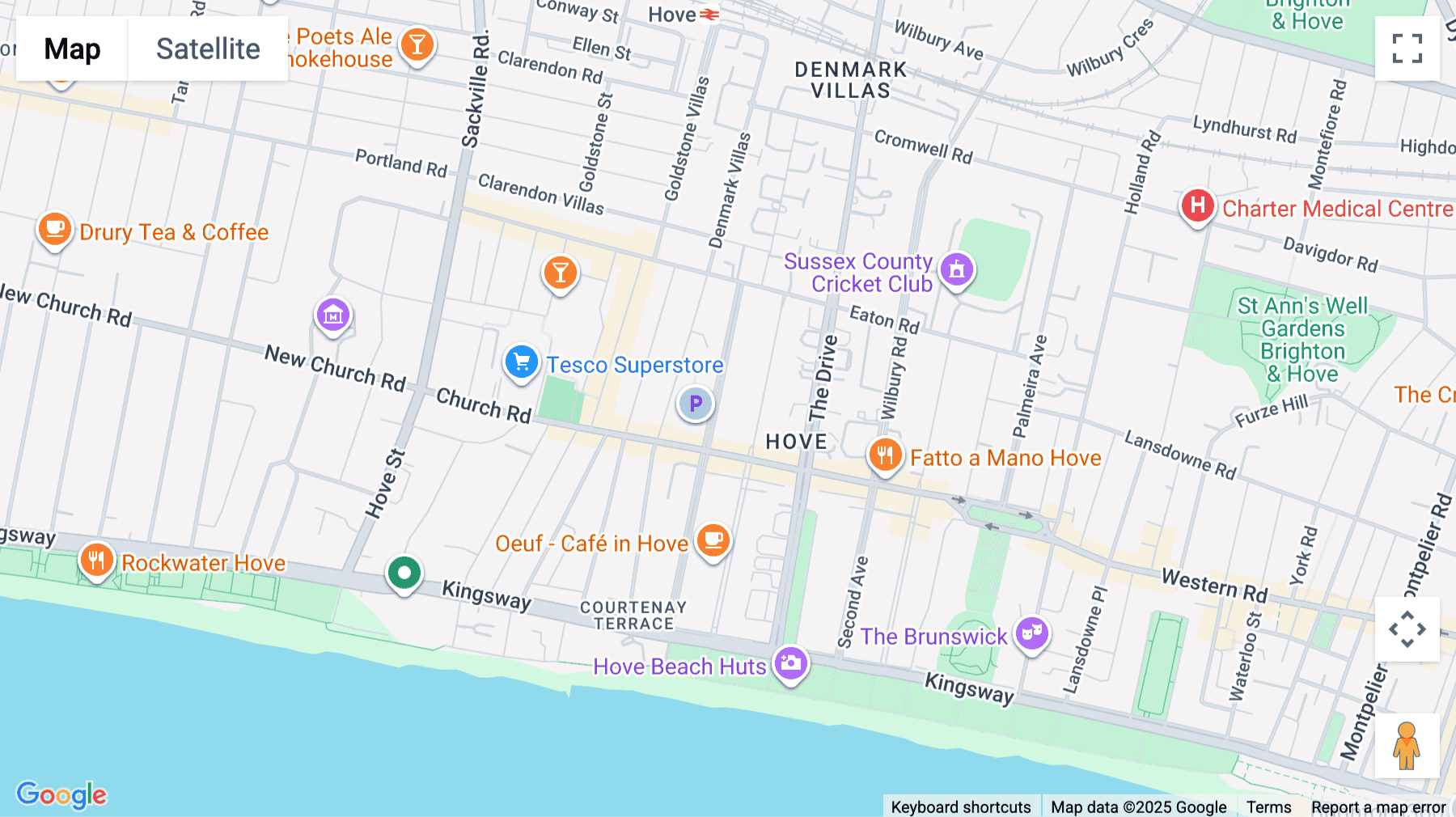 Click for interative map of Hove Town Hall, Ground Floor, Church Road, Hove