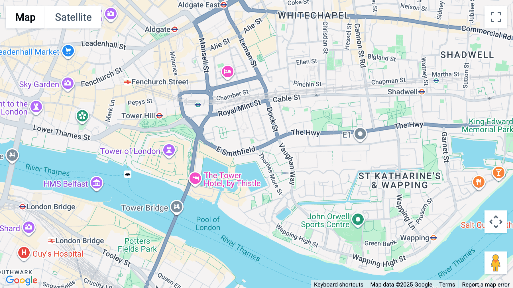 Click for interative map of Tower Bridge Business Centre, 46-48 East Smithfield, Whitechapel, London