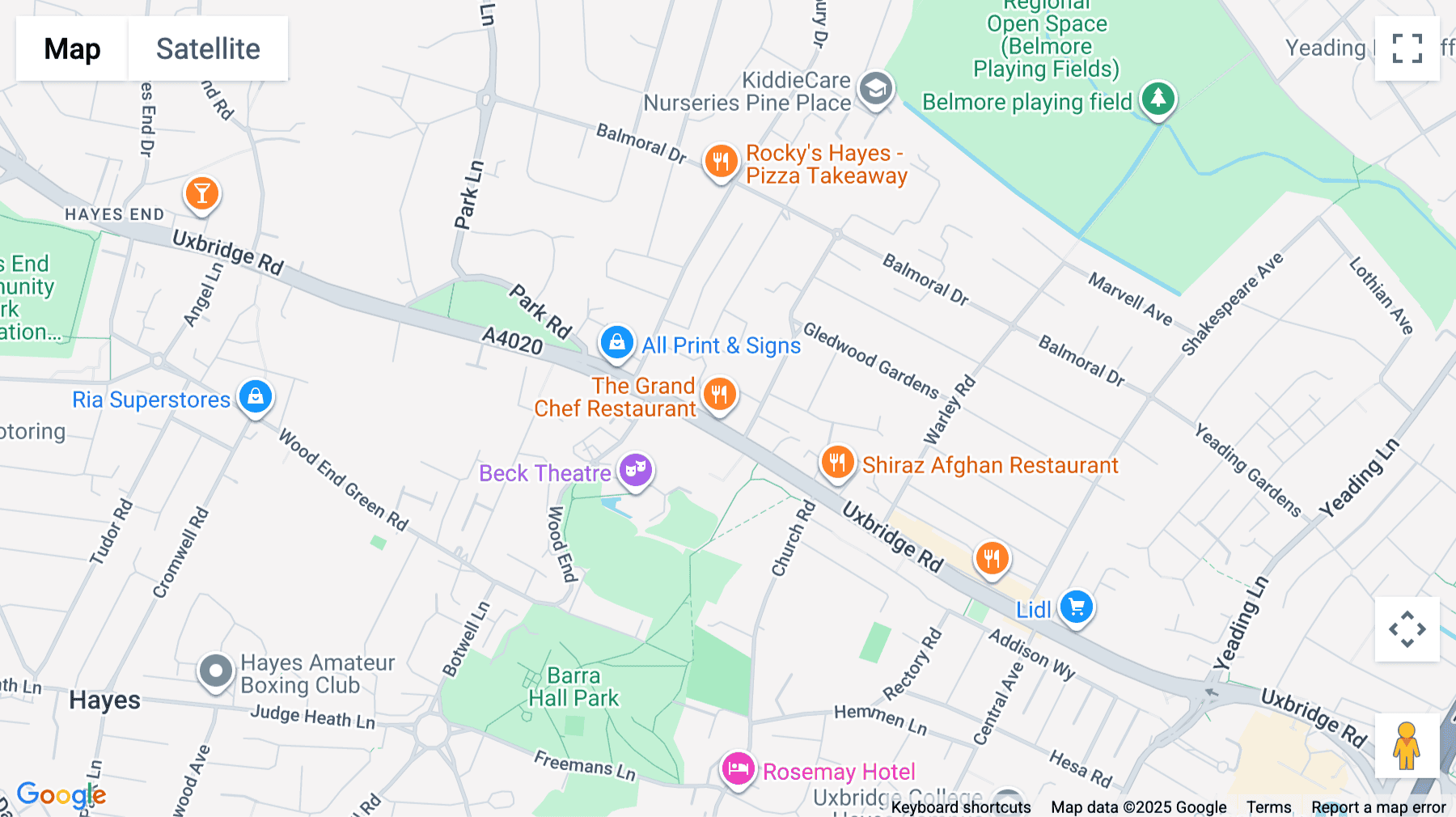 Click for interative map of 946 Uxbridge Road, Hayes, Uxbridge