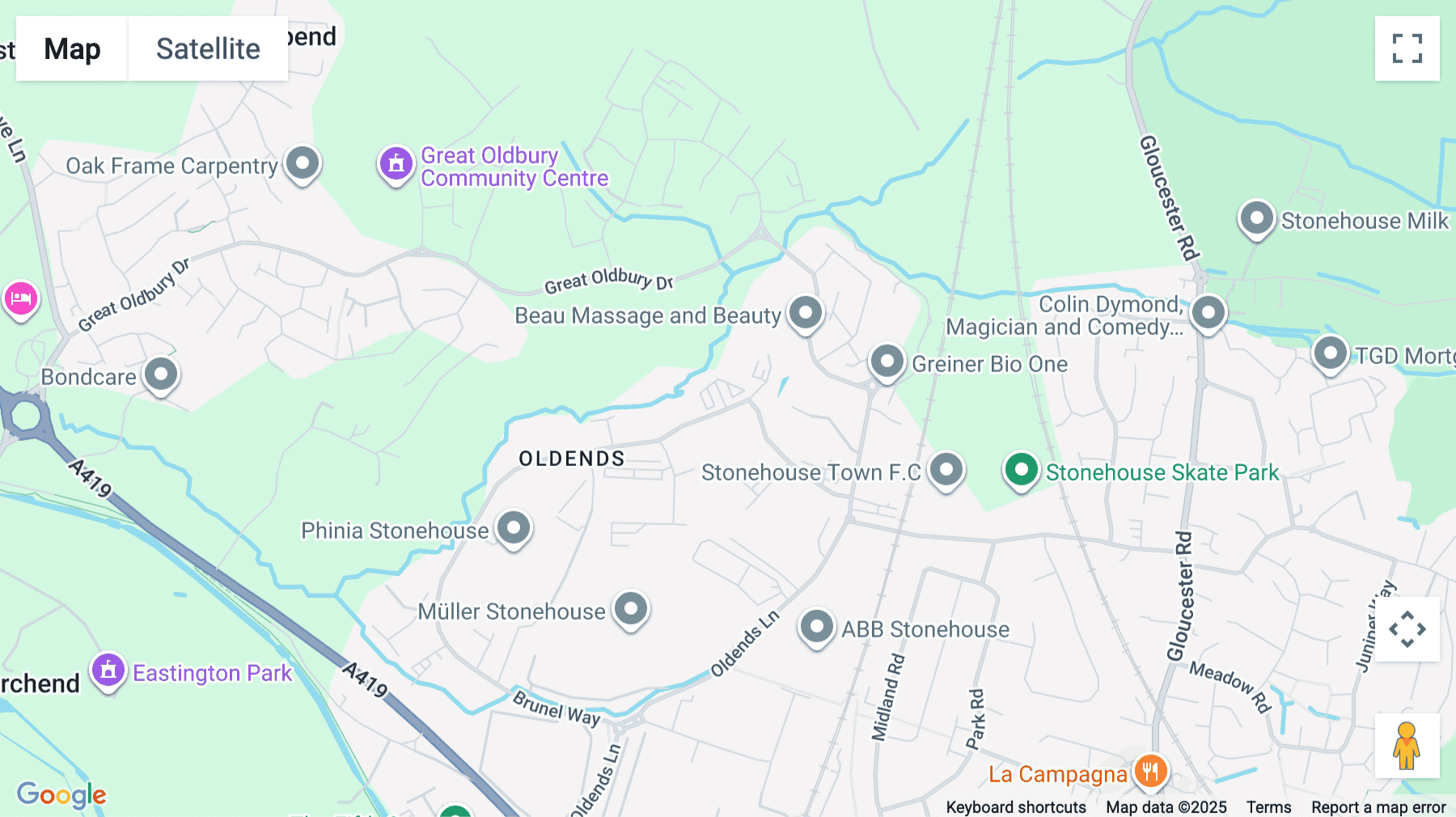 Click for interative map of Sterling Office Space c/o Sterling Self Storage, Brunel Way, Stonehouse, Stroud