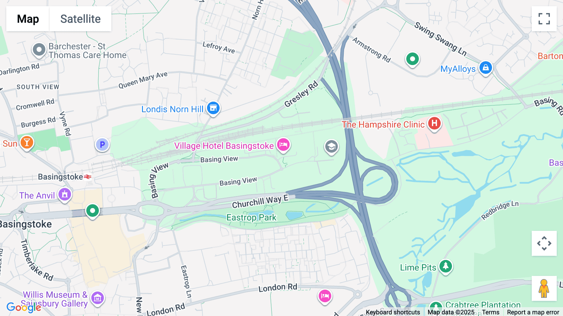 Click for interative map of VWorks Basinsgtoke, Basing View, Basingstoke, Basingstoke