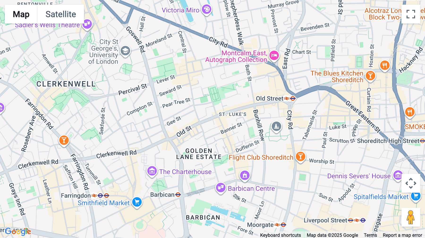 Click for interative map of 80 Old Street, City of London, London