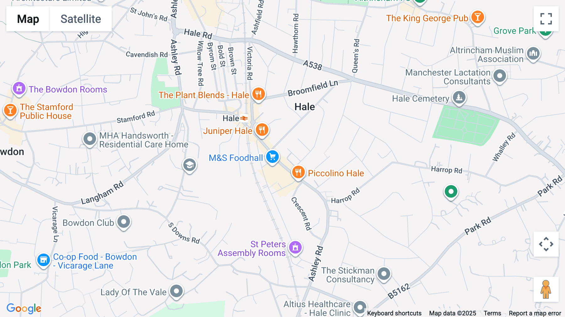 Click for interative map of Ollerbarrow House, 209, 211 Ashley Road, Hale, Altrincham