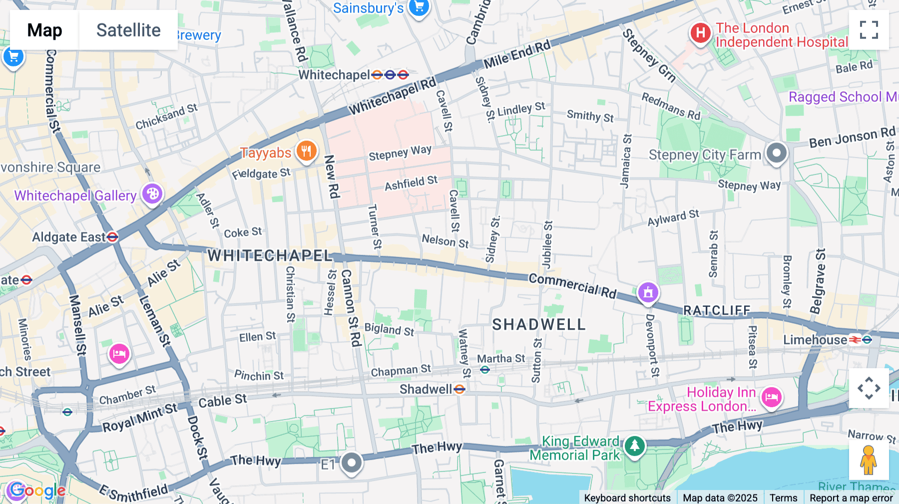 Click for interative map of 5 Cavell Street, Whitechapel, London, London