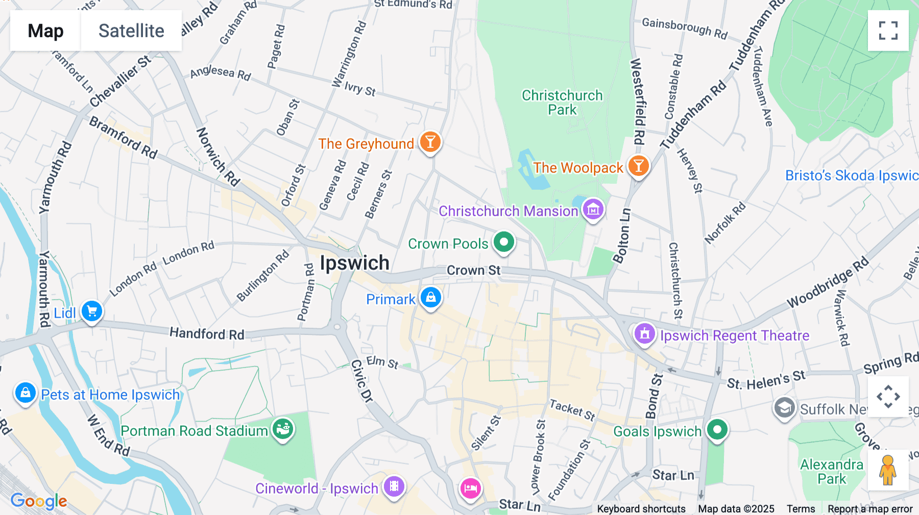 Click for interative map of Crown House, Crown Street, Ipswich, Ipswich