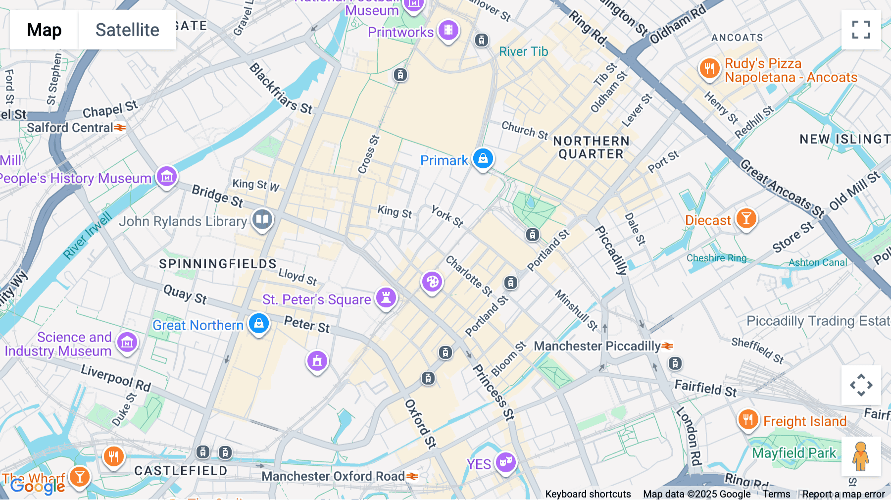Click for interative map of 57 Spring Gardens, Manchester, Manchester