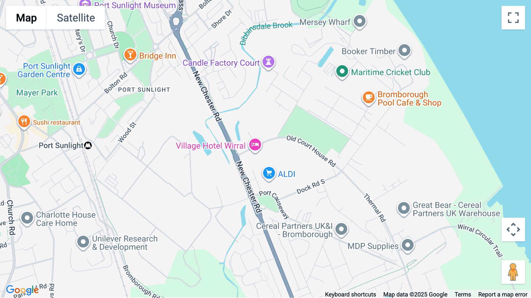 Click for interative map of Pool Lane, Bromborough, Wirral, Bromborough