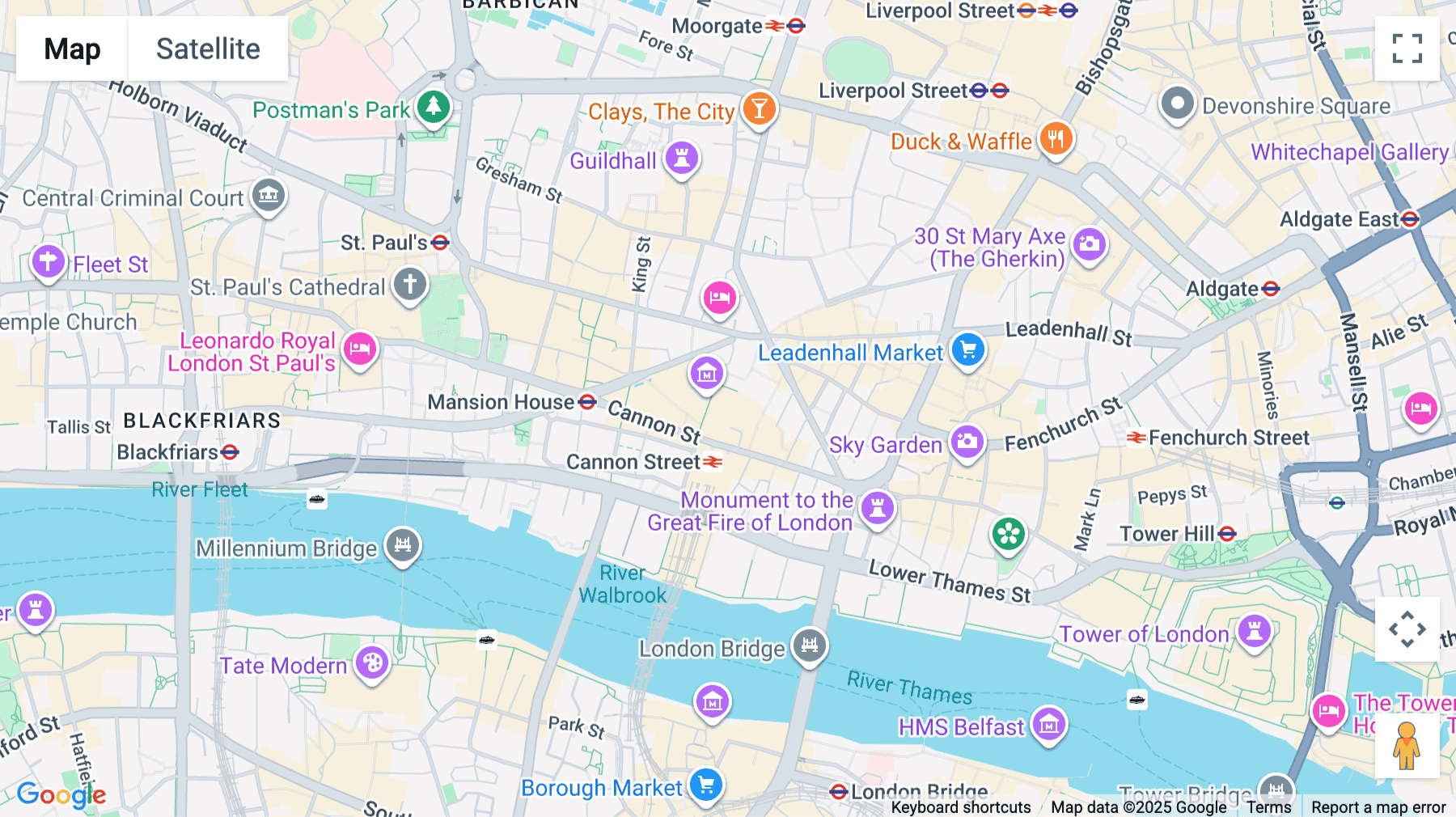 Click for interative map of The Walbrook Building, Cannon Street, London