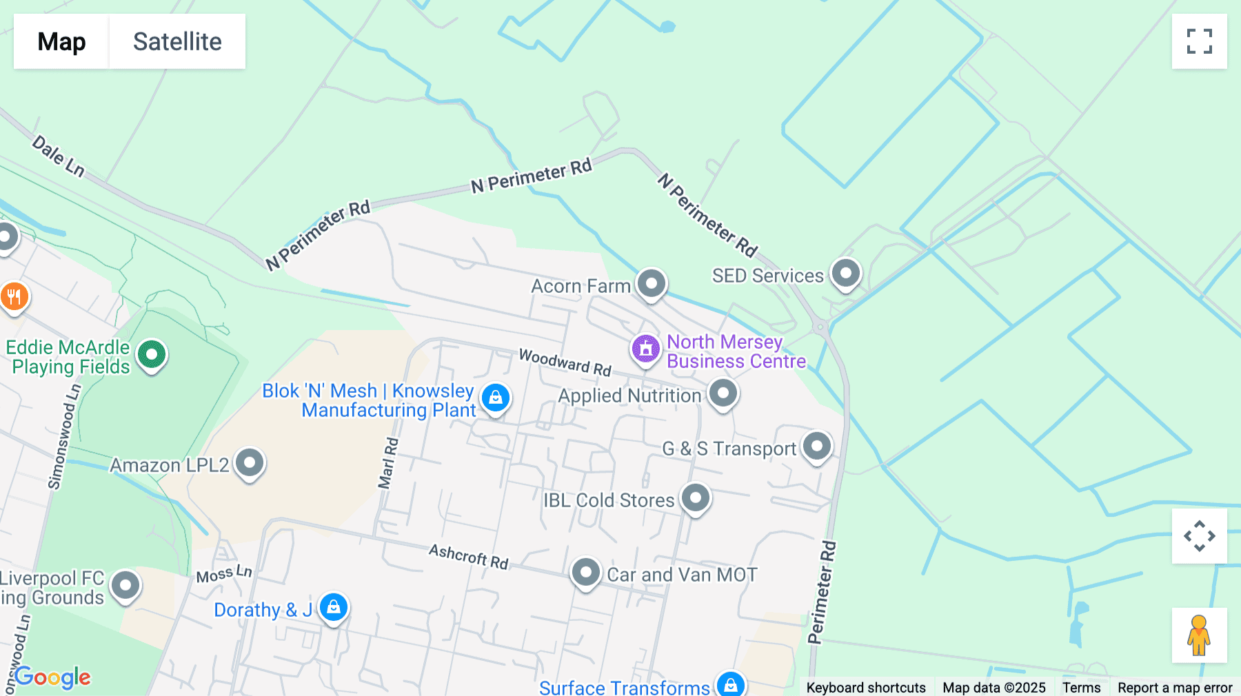 Click for interative map of Woodward Road, Knowsley Industrial Park, Knowsley, Knowsley