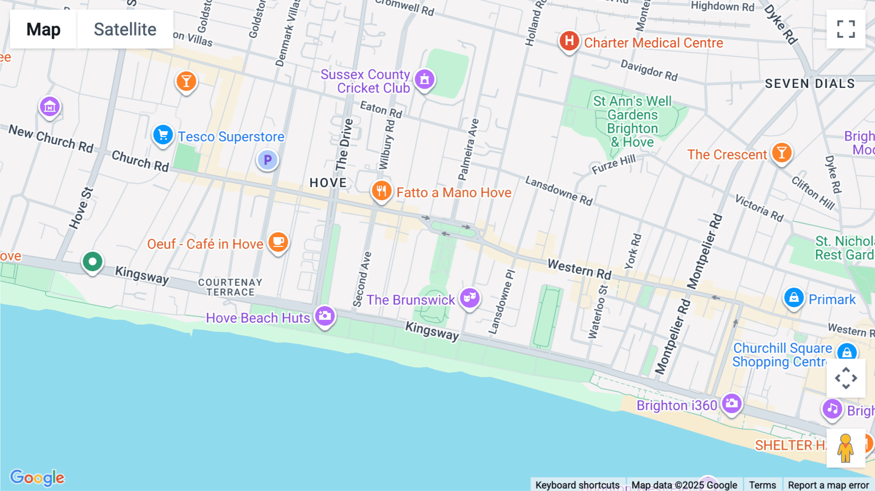 Click for interative map of Palmeira Square, Hove