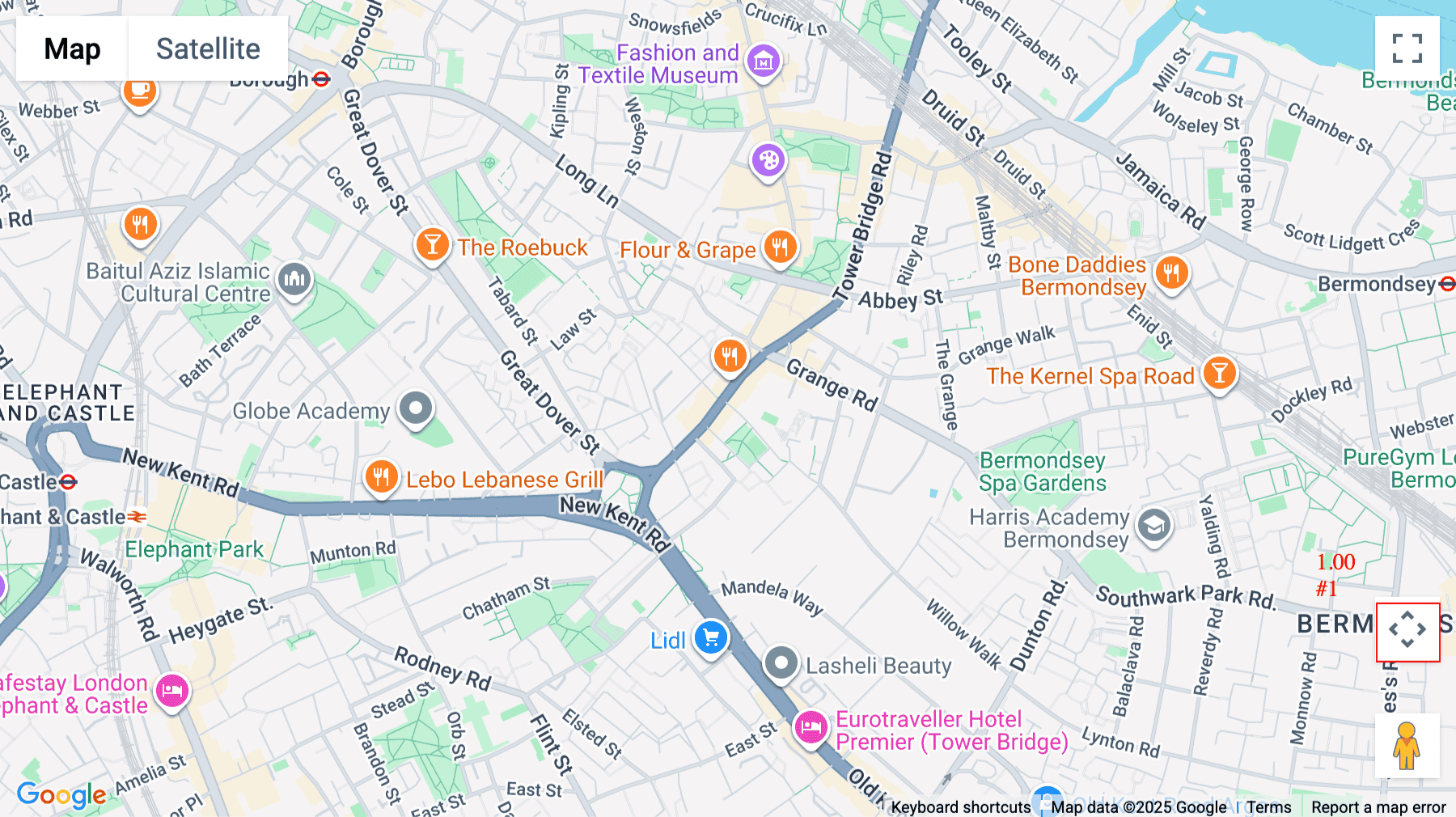 Click for interative map of 64 Tower Bridge Road, London, London
