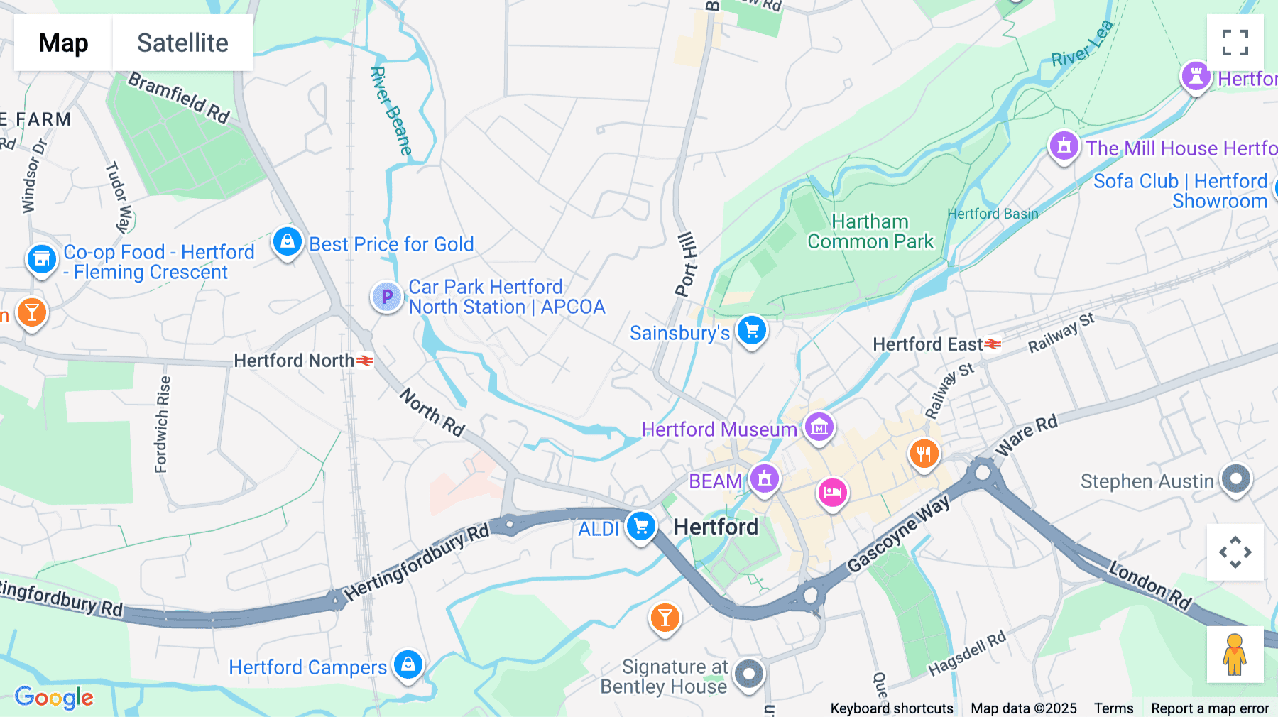 Click for interative map of 3 Port Hill, Hertford