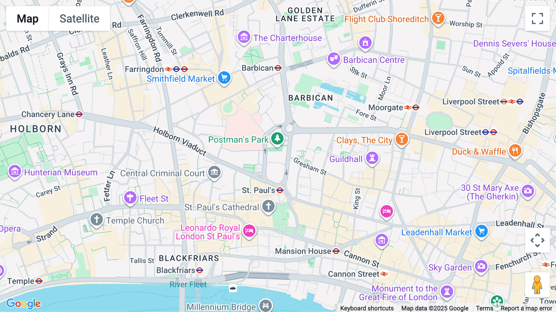 Click for interative map of 1 St Martins Le Grand, London, London