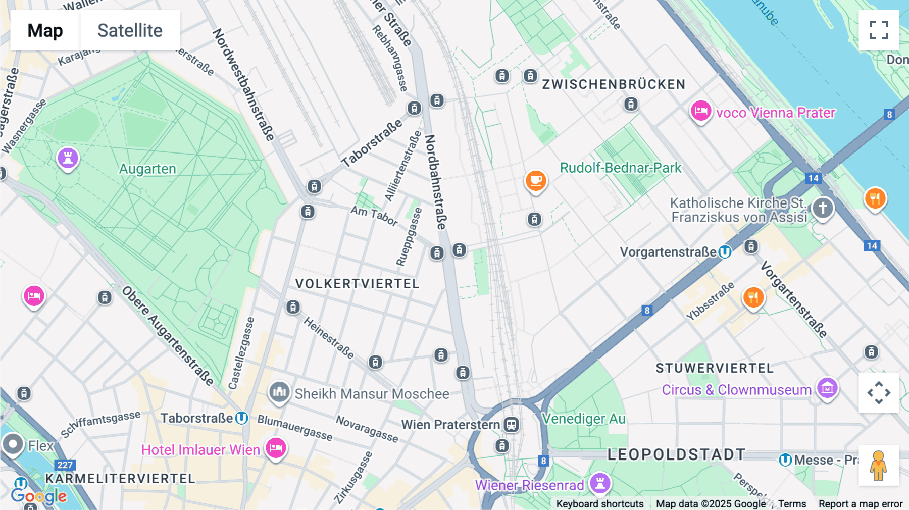 Click for interative map of Am Tabor 36, Vienna