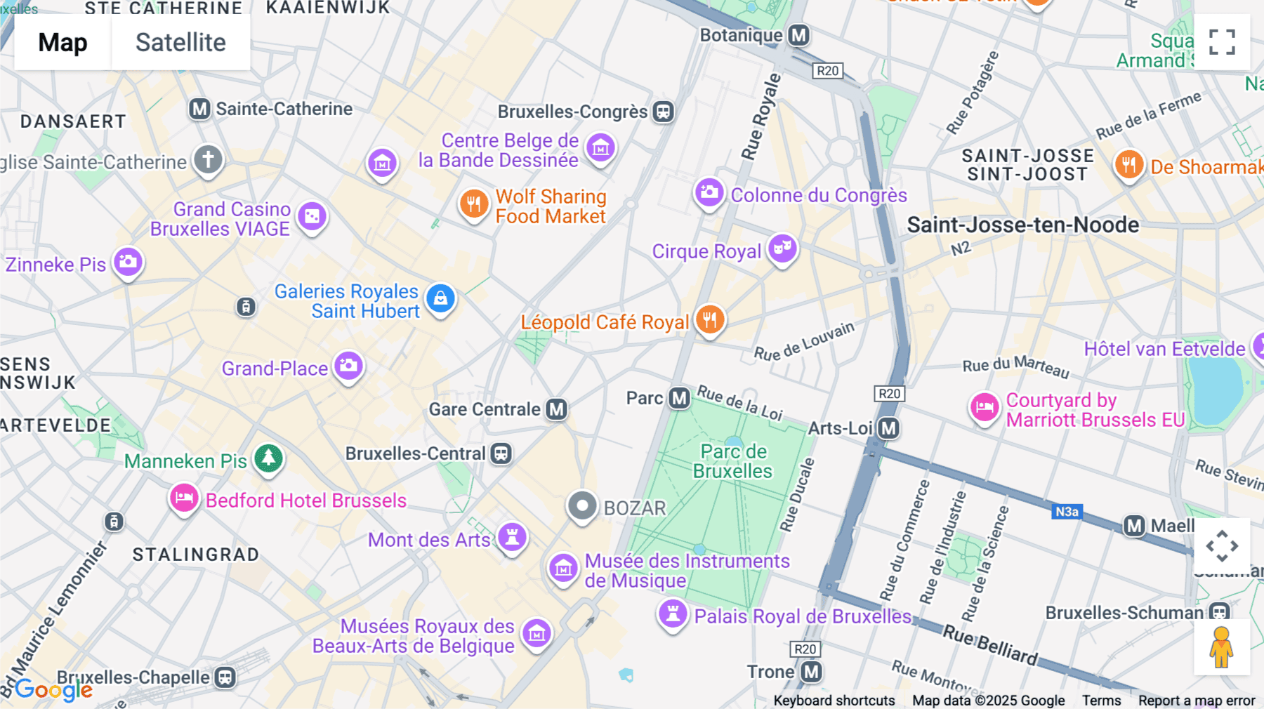 Click for interative map of Rue des Colonies 56, Brussels