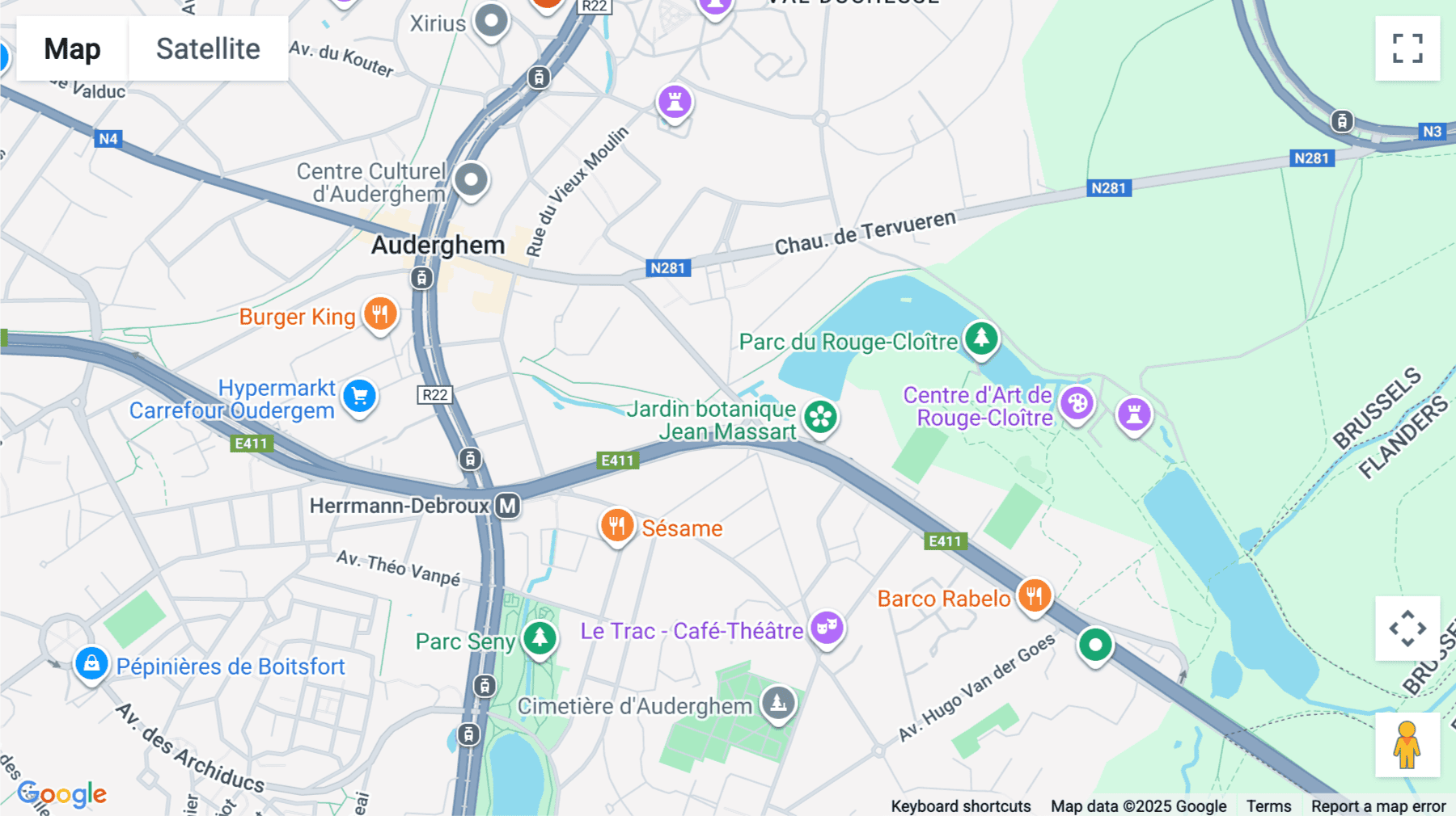 Click for interative map of Avenue Herrmann Debroux 54, Auderghem