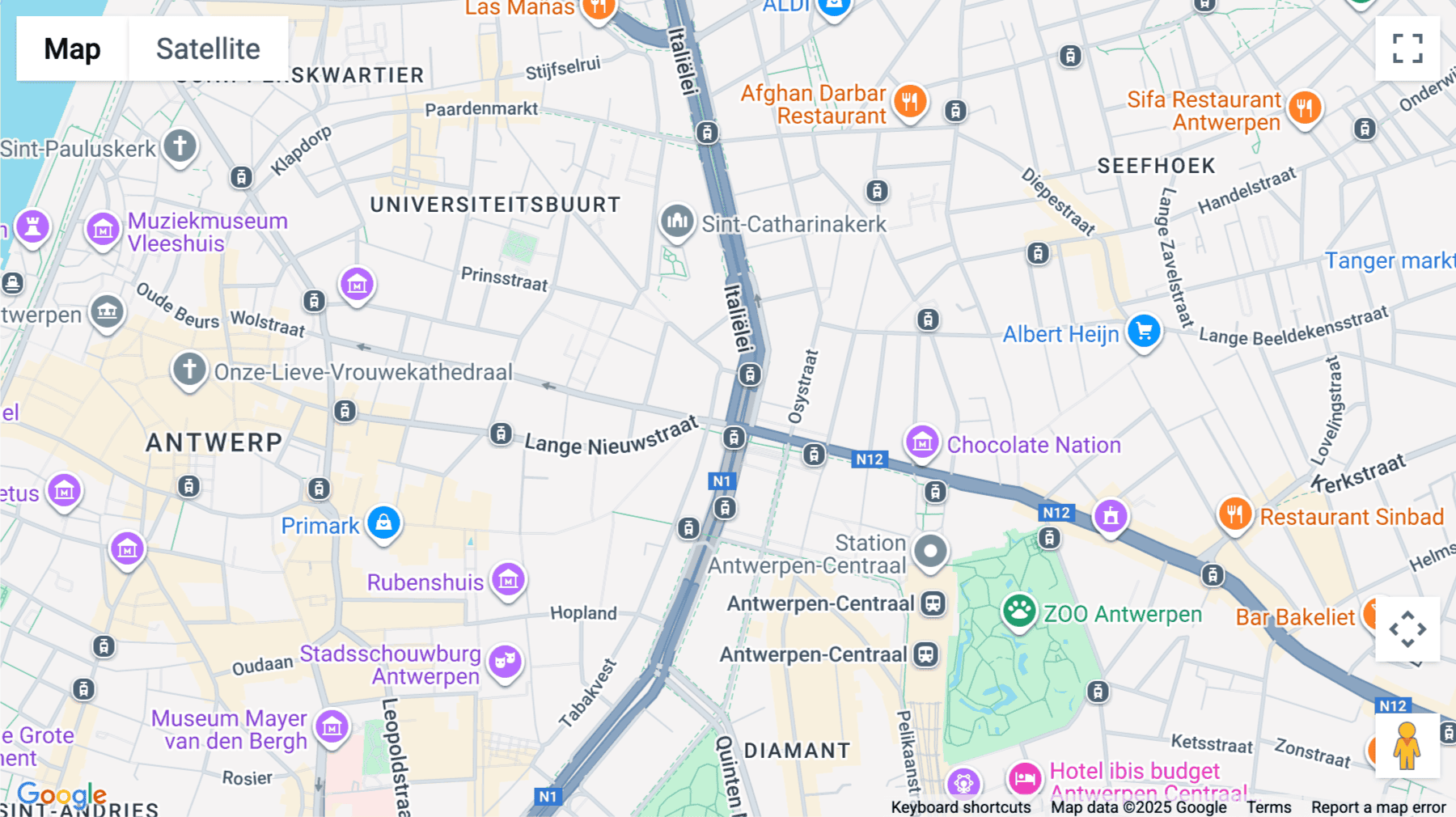 Click for interative map of Italielei 124, Antwerp