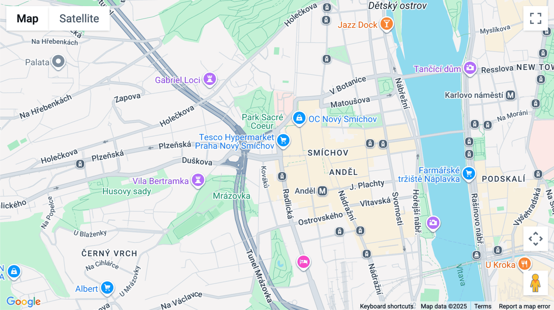 Click for interative map of Plzenska 3350/18, Prague