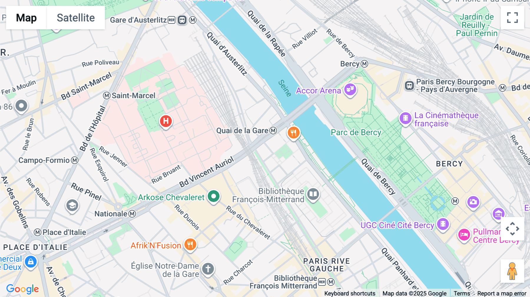 Click for interative map of 198 Avenue de France, Paris