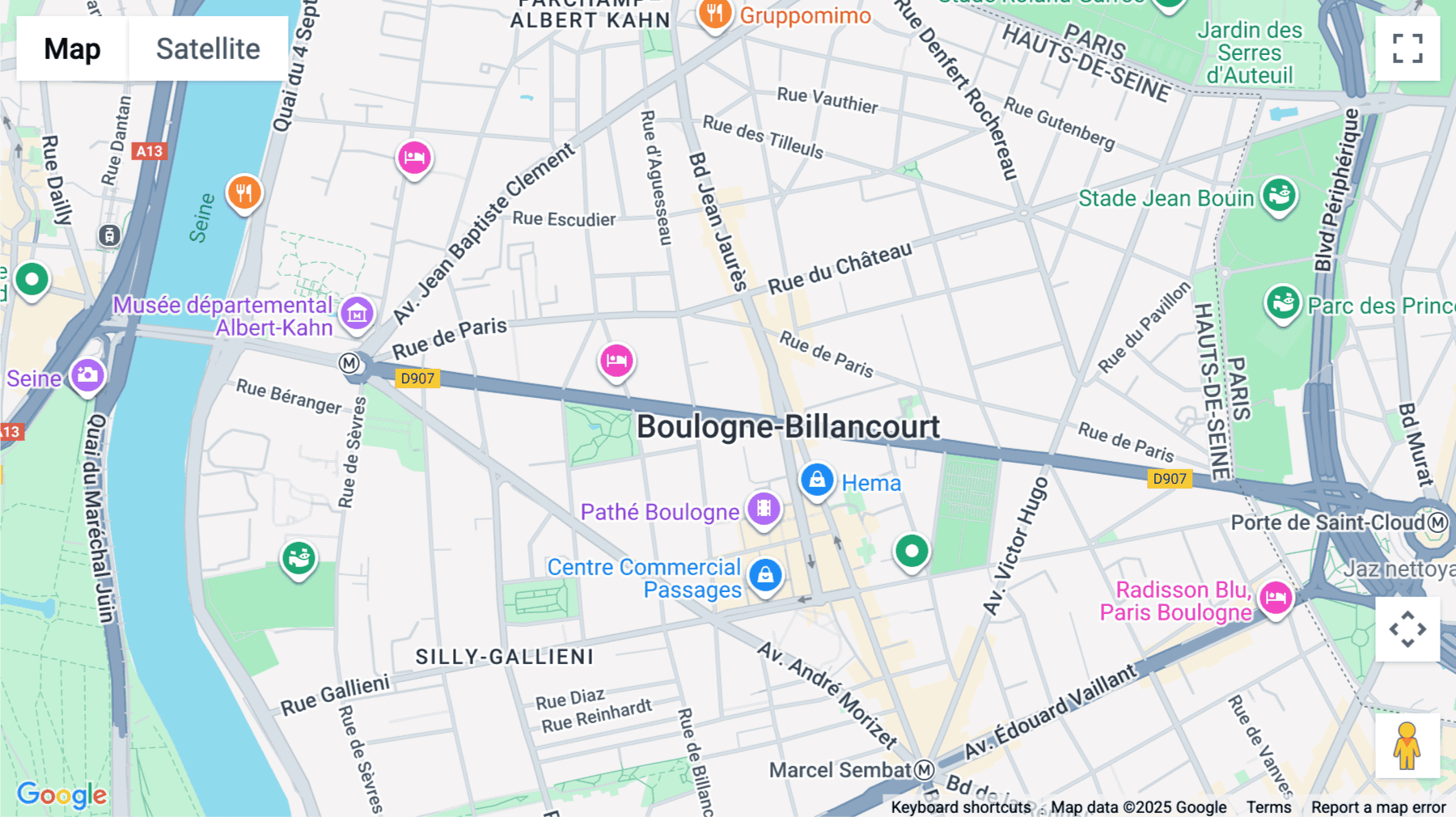 Click for interative map of 90-92 Route de la Reine, Boulogne-Billancourt