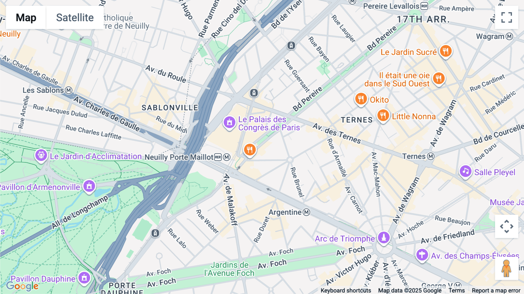 Click for interative map of 255 Boulevard Pereire, Paris