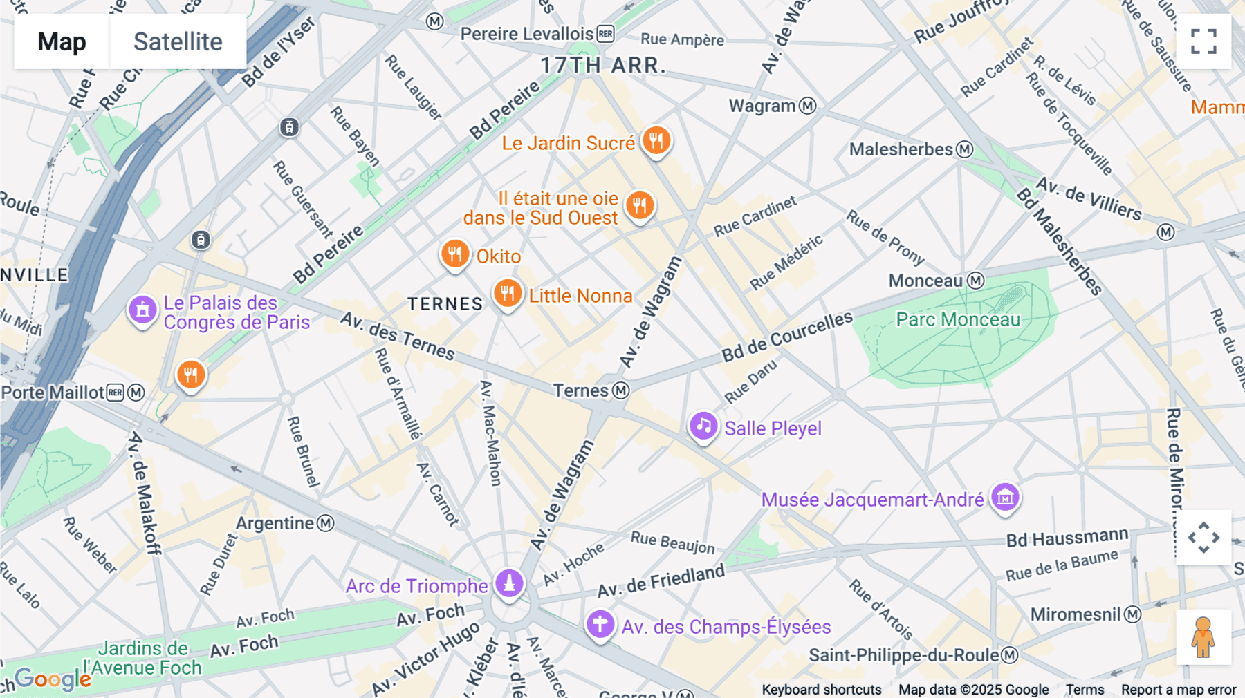 Click for interative map of 67 Avenue de Wagram, Paris