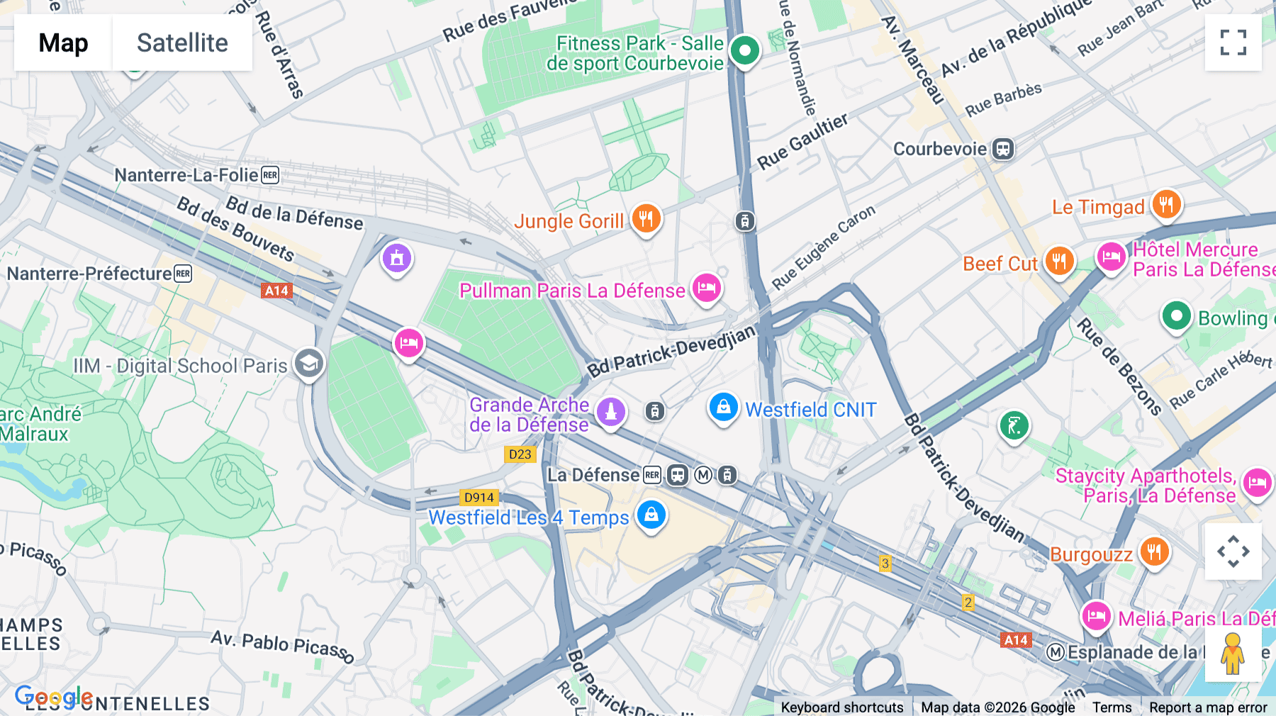 Click for interative map of Collines de l'Arche, Rue de la Demi Lune, Puteaux, France, Paris