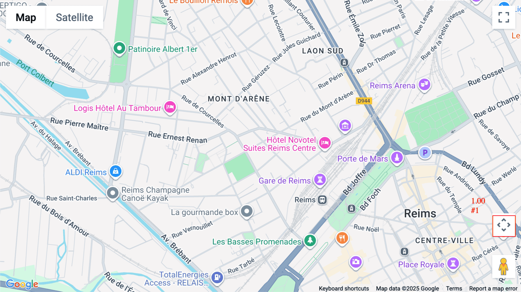 Click for interative map of 9- 11 rue Gaston Boyer, Reims