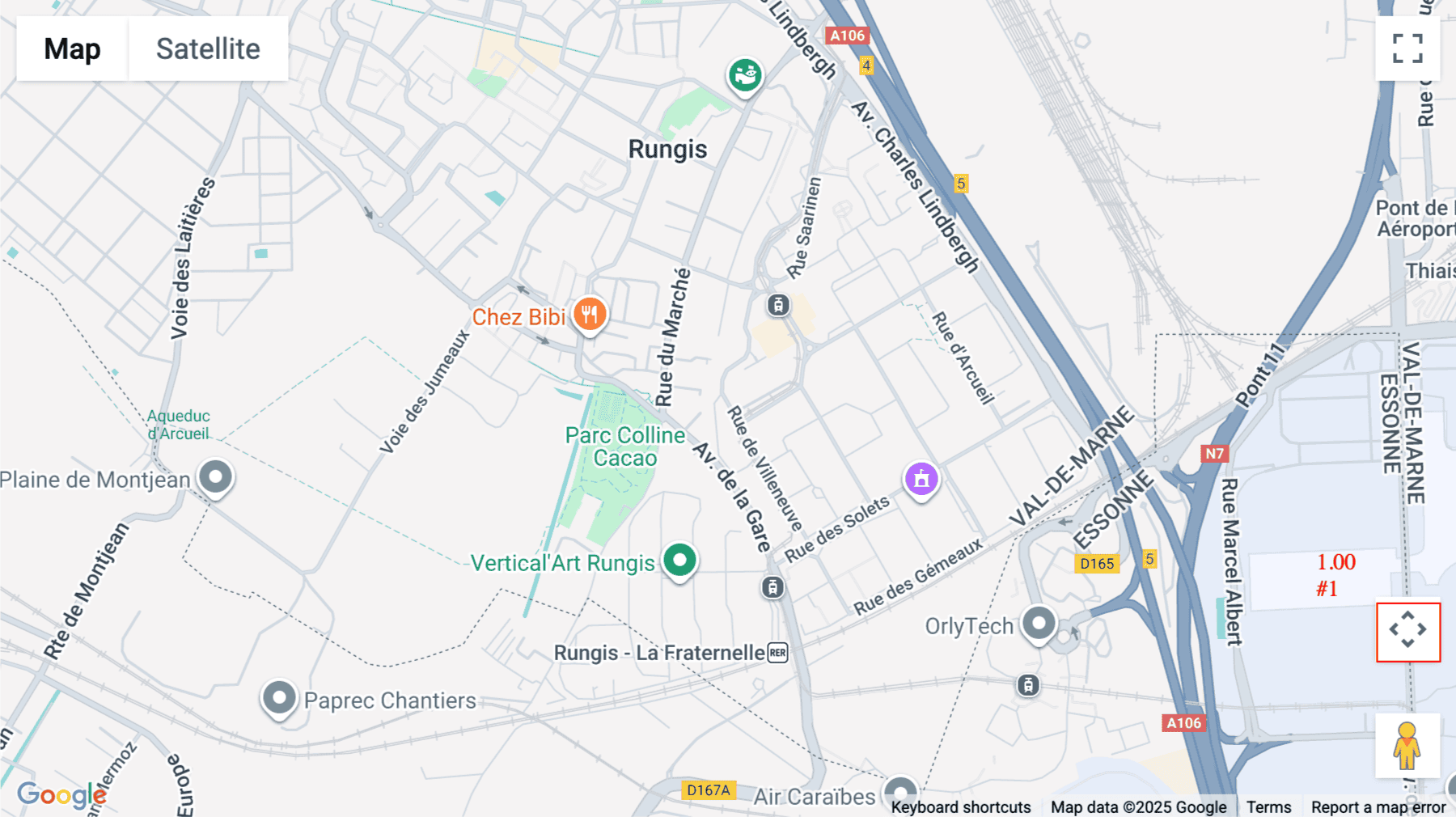Click for interative map of 45, RUE DE VILLENEUVE, PANAMA BUILDING, SILIC TERTIARY PARK, 94150 RUNGIS, VAL-DE-MARNE, Orly