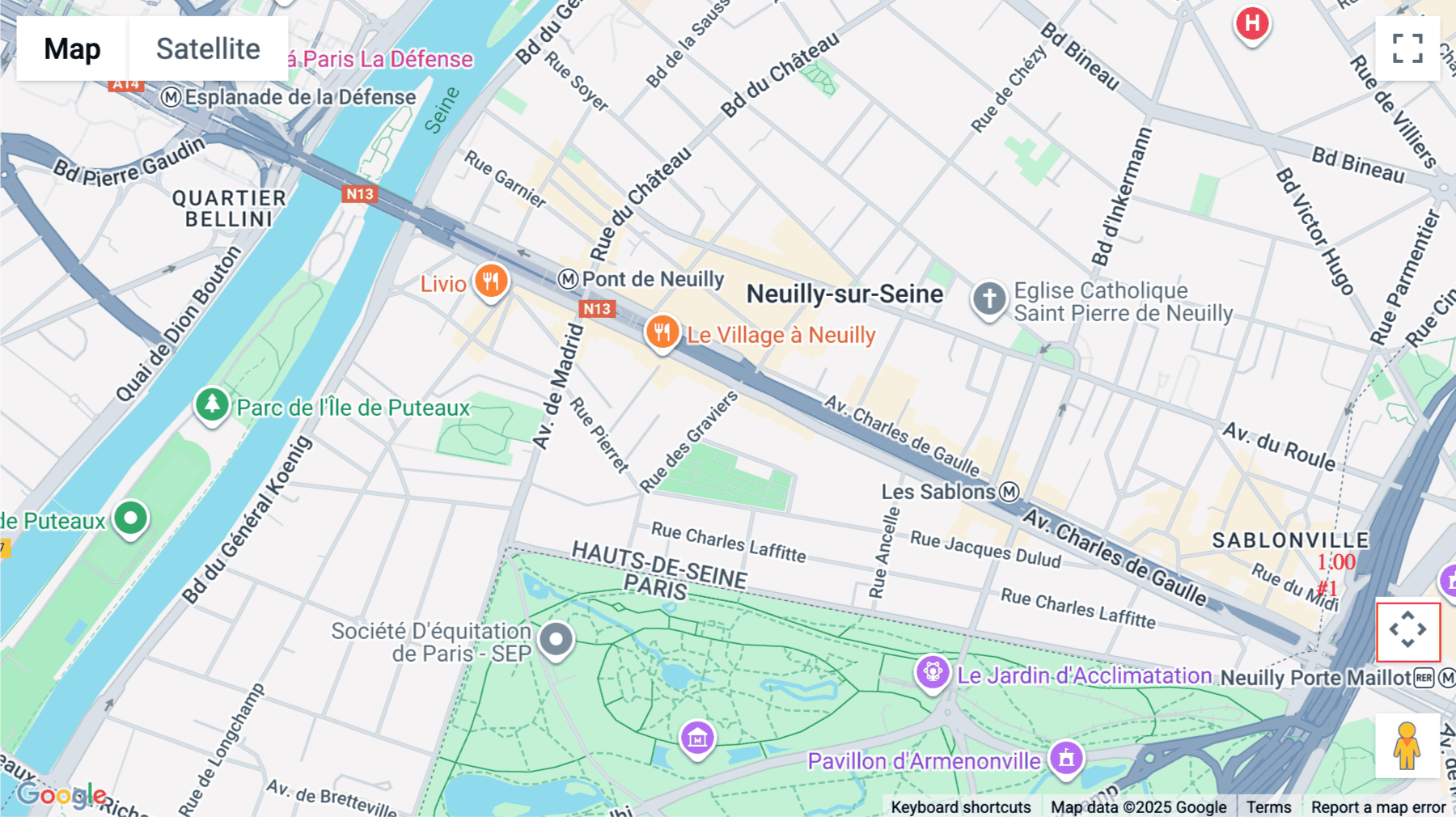 Click for interative map of 03 rue des Graviers Neuilly 92200, Paris