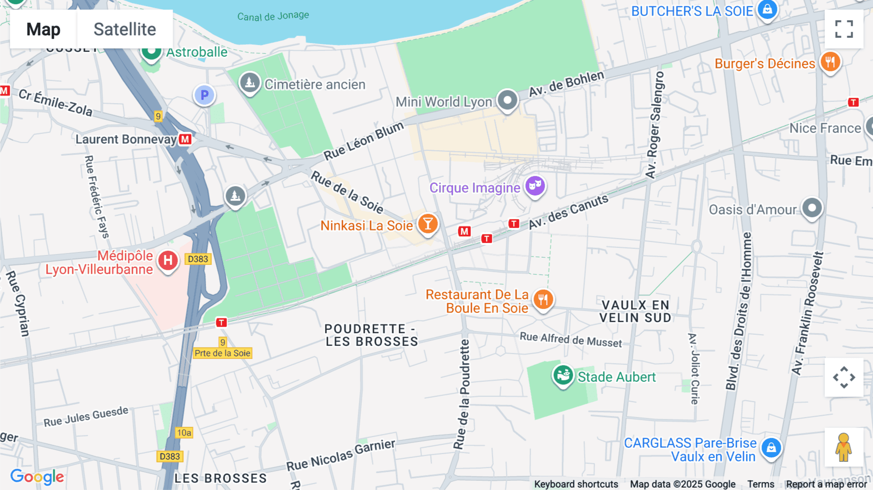 Click for interative map of 1, Esplanade Miriam Makeba, Villeurbanne