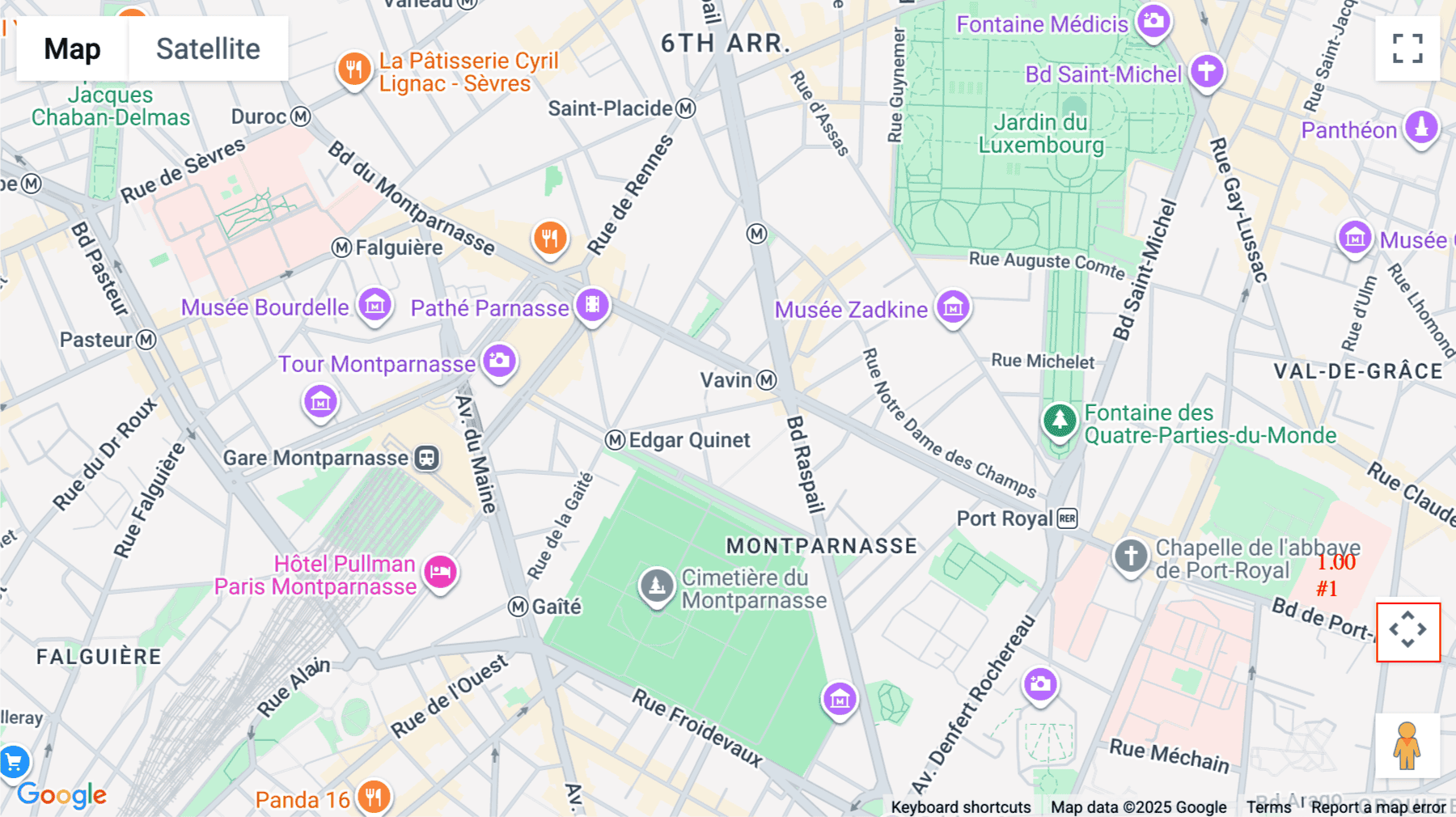 Click for interative map of 14 rue Delambre, Paris