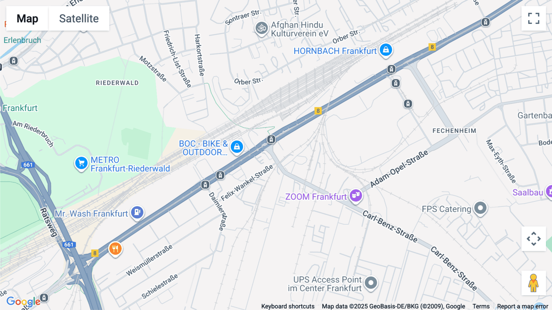 Click for interative map of Hanauer Landstraße 340, 1. OG links, Frankfurt