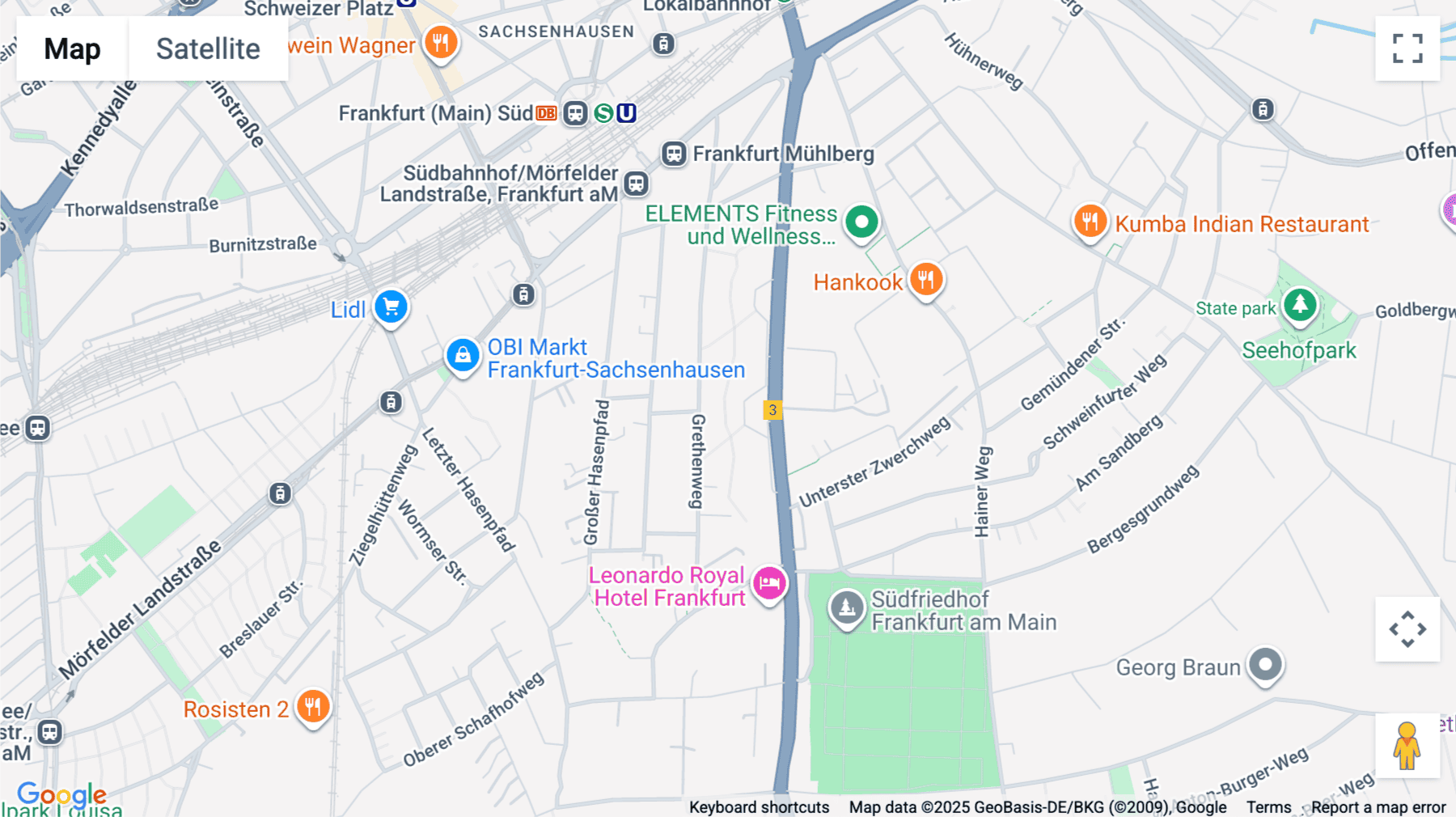 Click for interative map of Darmstädter Landstraße 116, Frankfurt