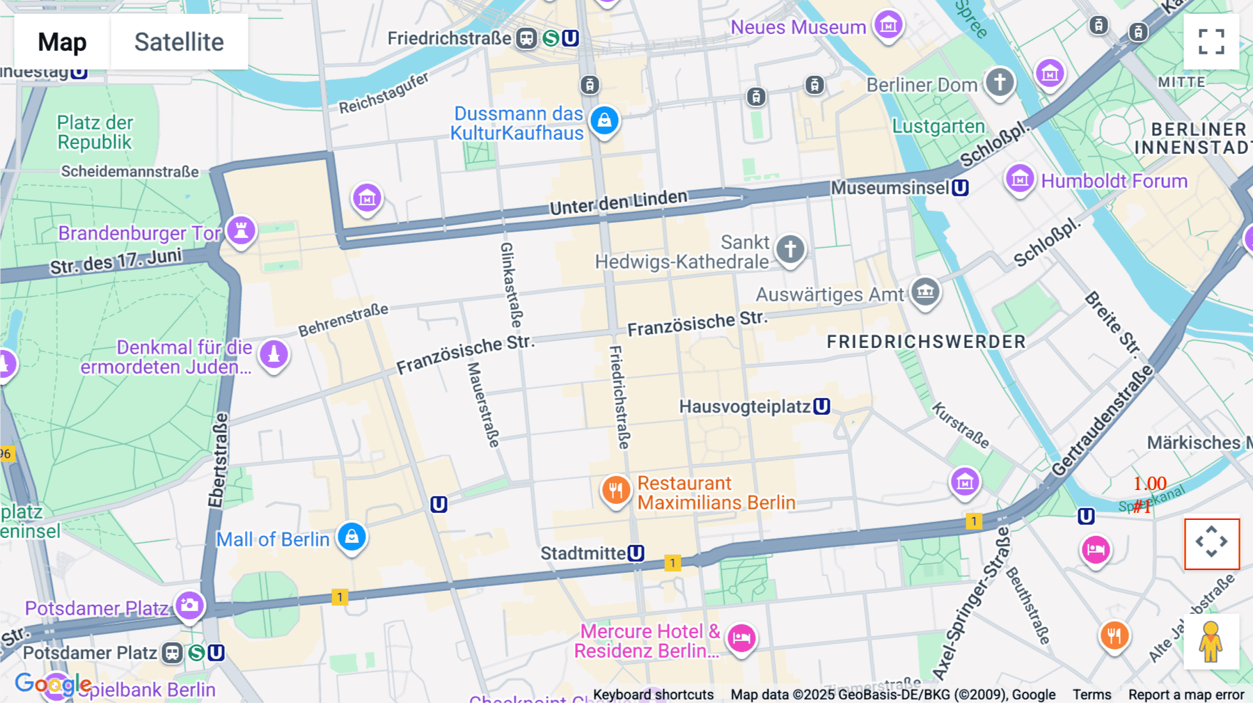 Click for interative map of Friedrichstraße 76, Berlin