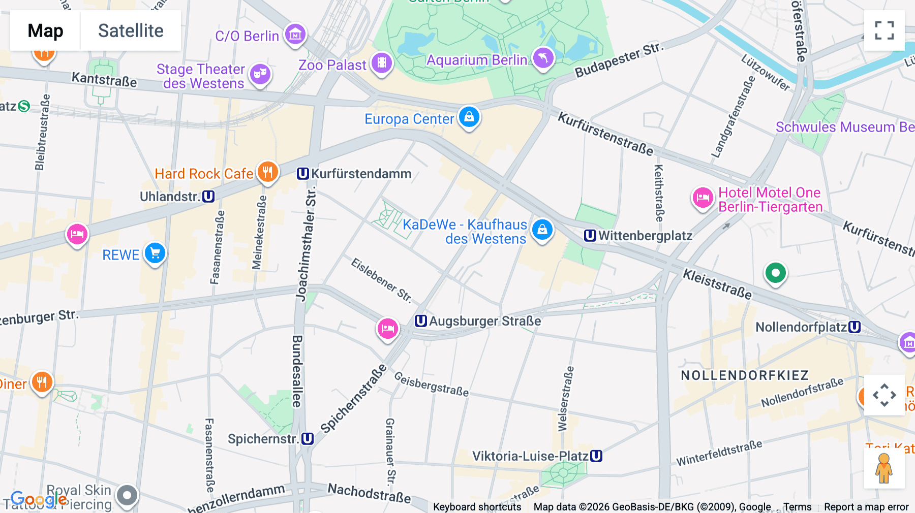 Click for interative map of Nürnberger Straße, Berlin, Berlin