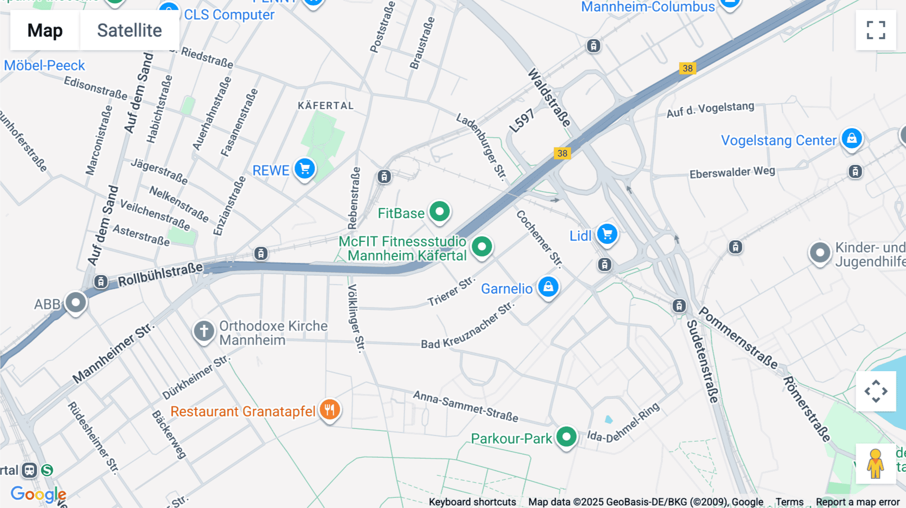 Click for interative map of Weinheimer Straße 62, 64, Mannheim