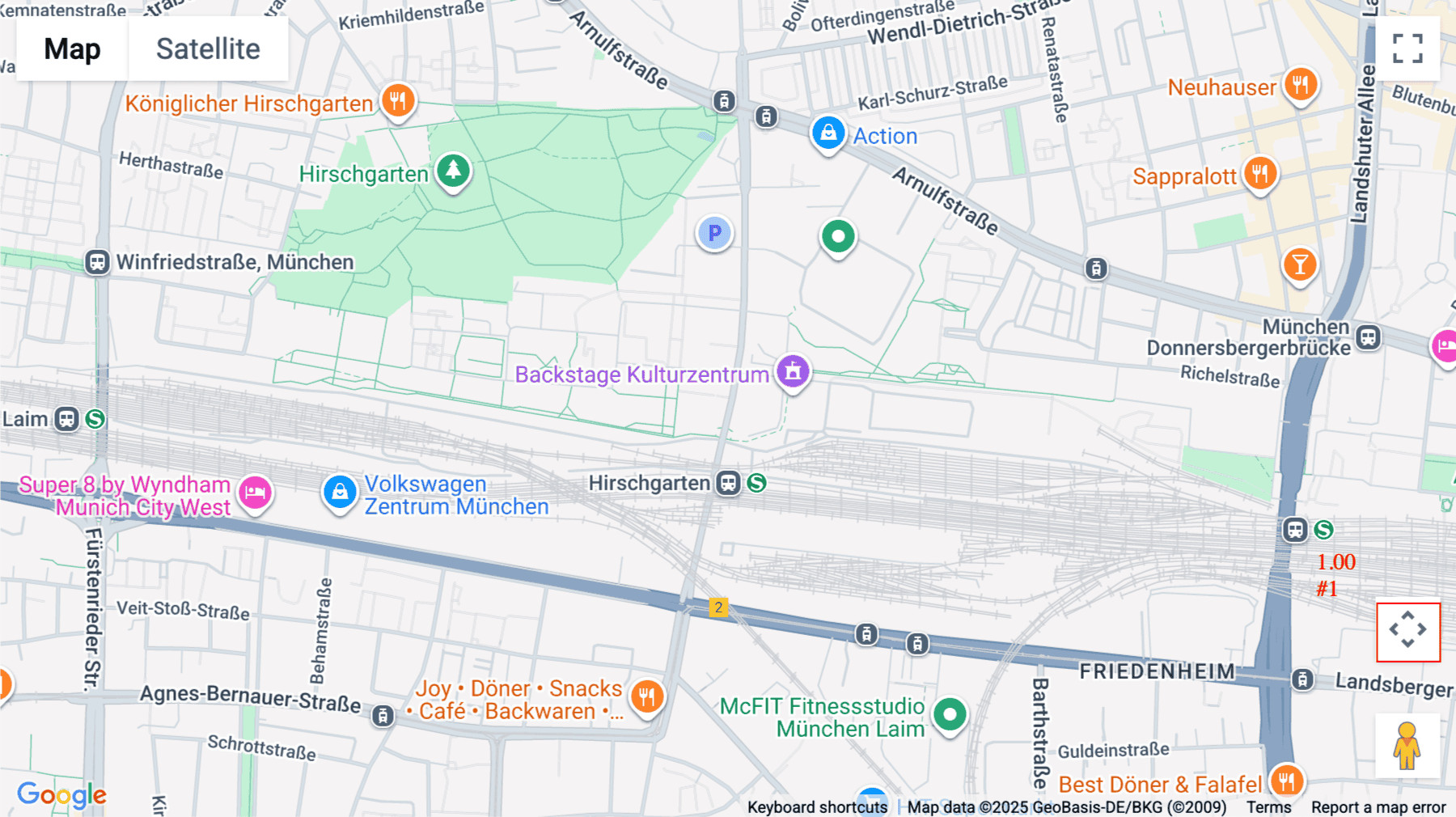 Click for interative map of Friedenheimer Brücke 16, München, Munich