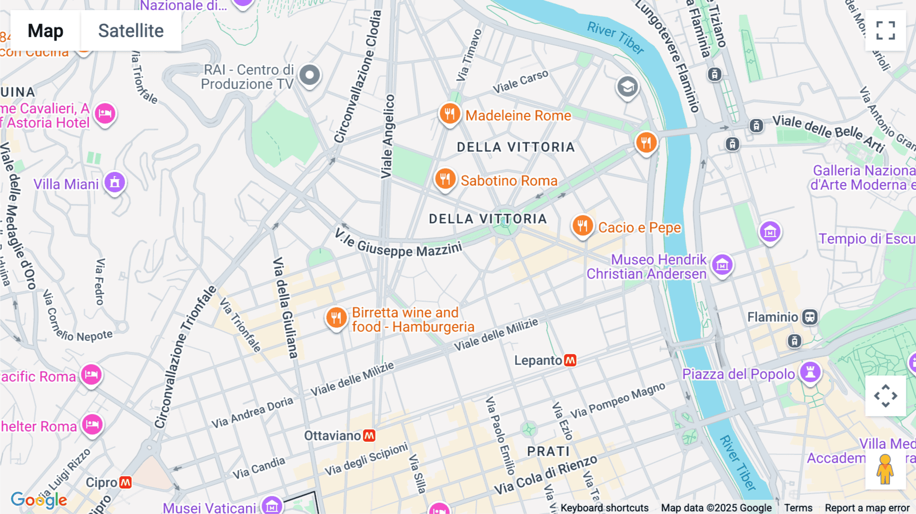 Click for interative map of Via Giuseppe Andreoli 9, Rome