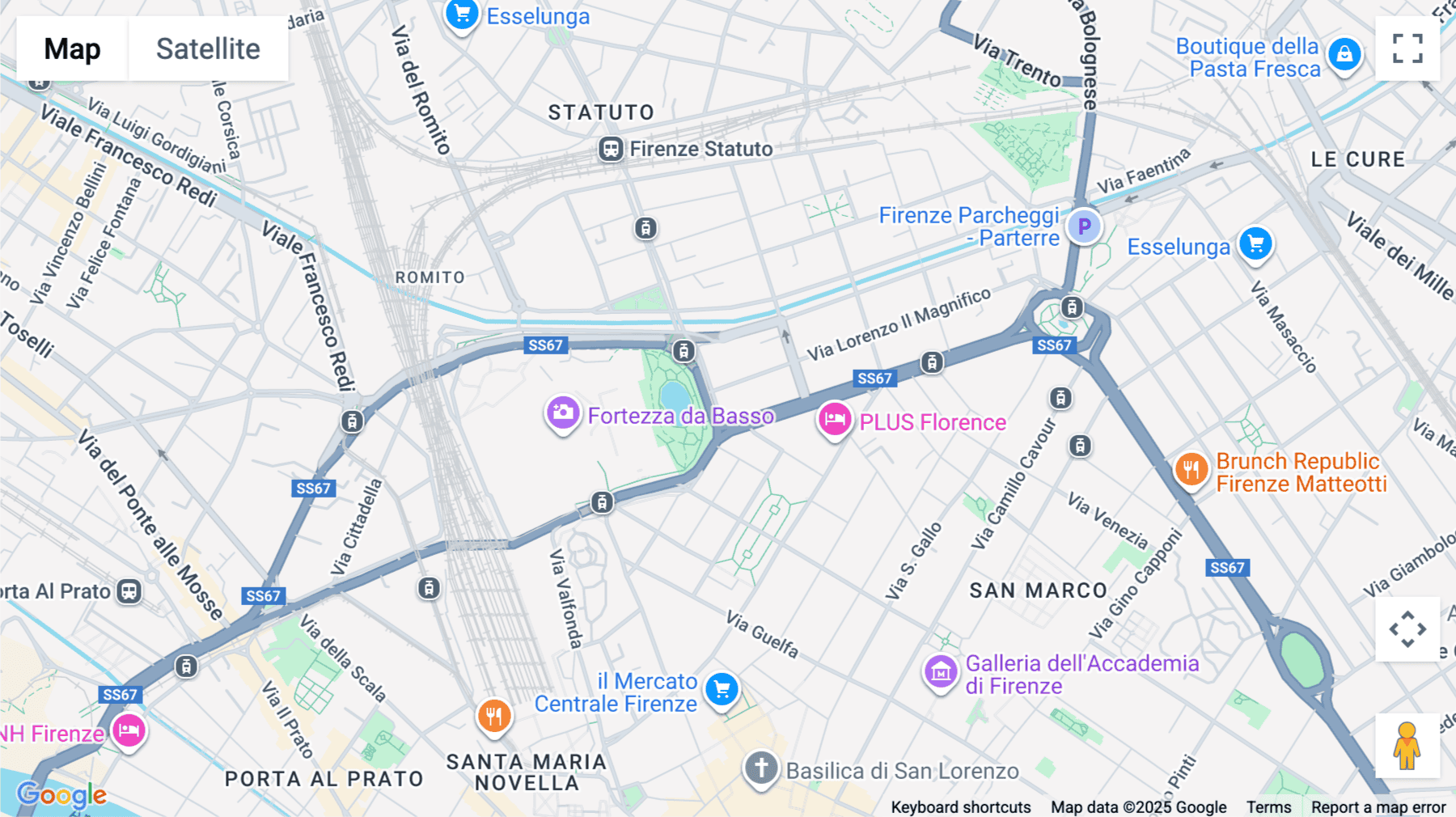 Click for interative map of Viale Spartaco Lavagnini 70/72, Firenze, Florence